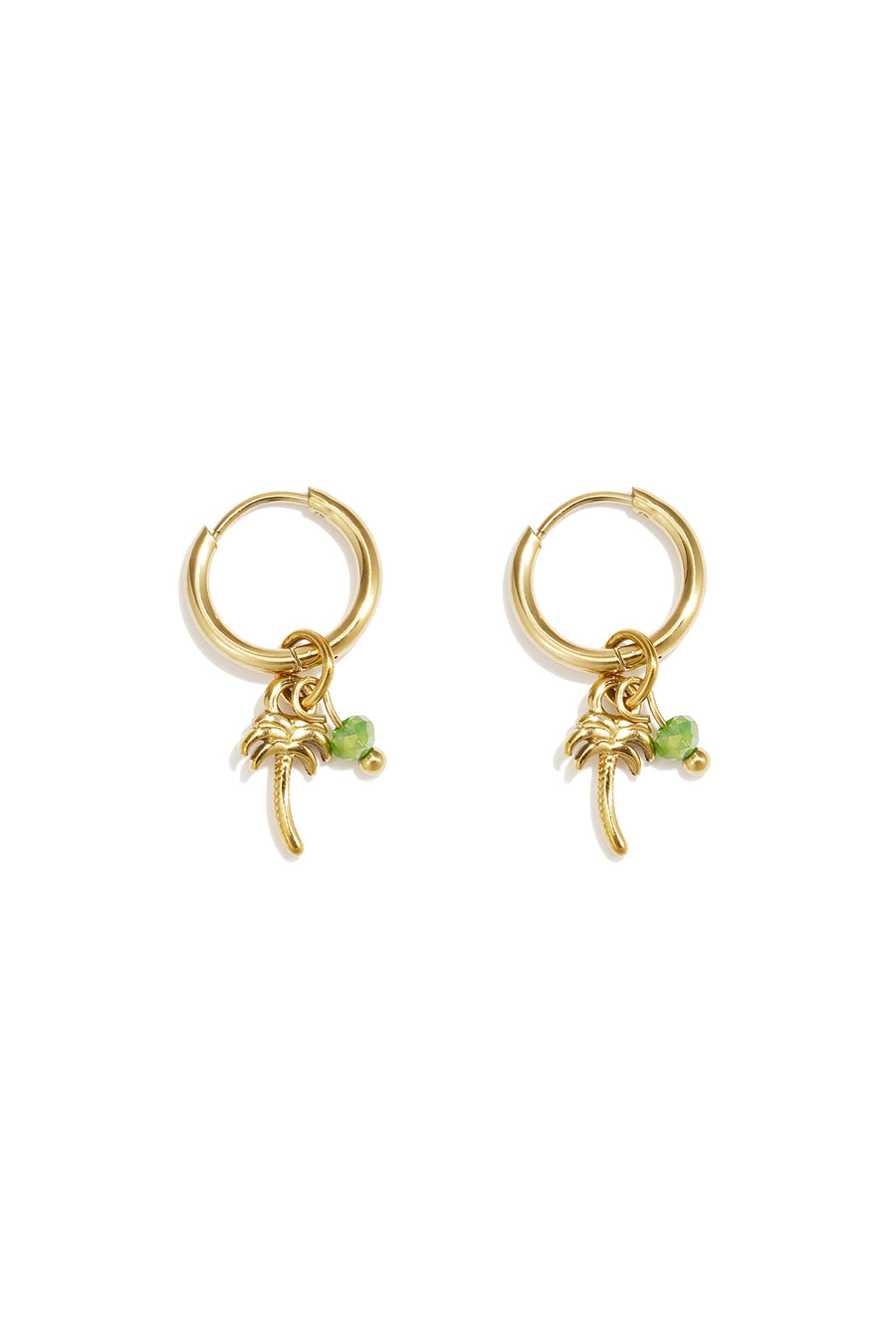 Boucles d'oreilles pendantes pour femme en acier inoxydable 304 avec motif végétal – vert