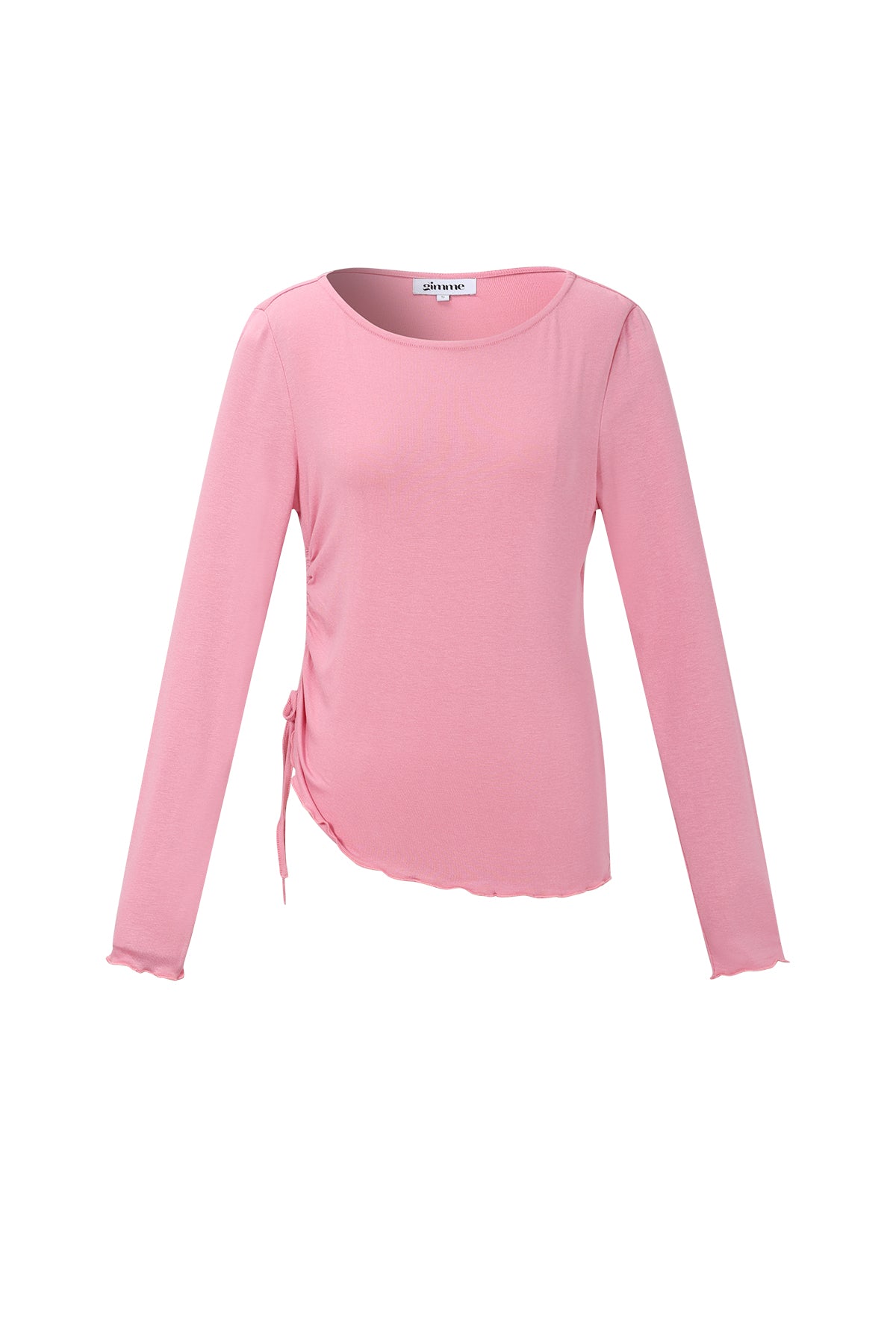Dames geplooide gebreide longsleeve in vier kleuren – productfoto 12