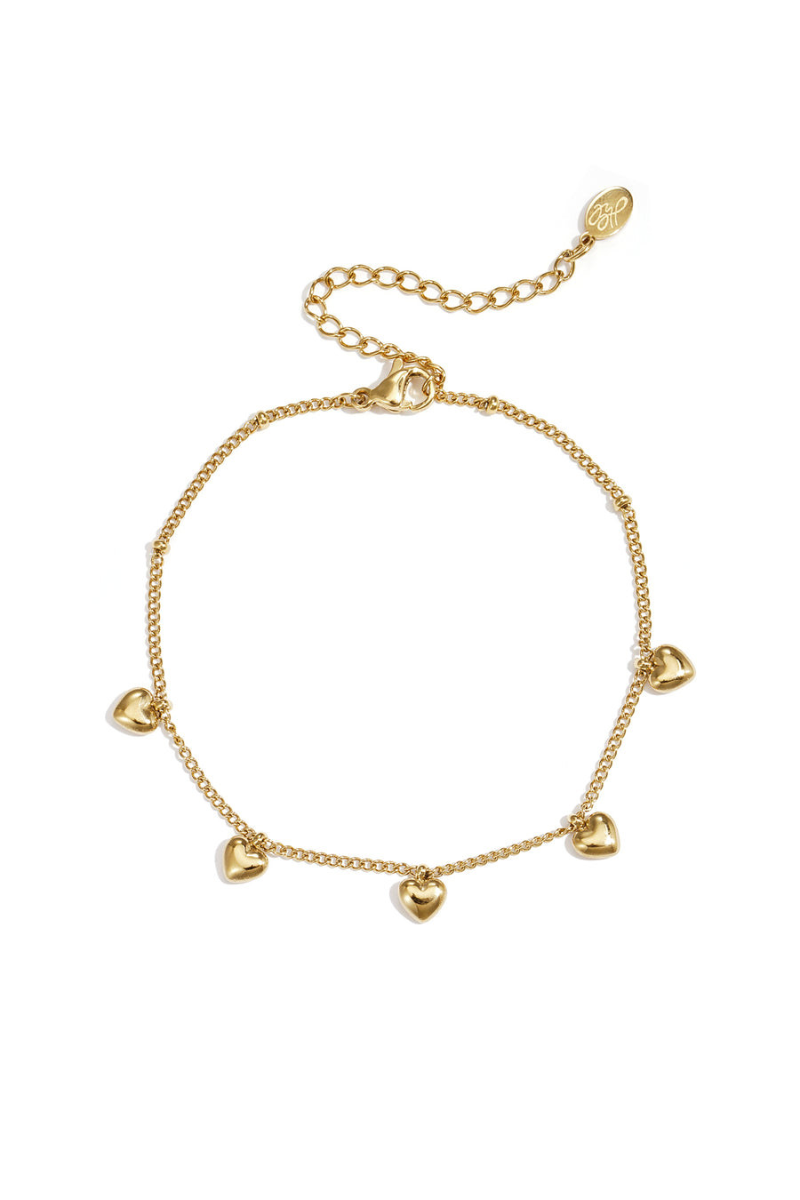 Bracelet à breloques pour femmes en acier inoxydable avec cœur – doré et argenté