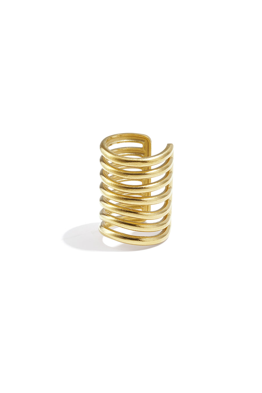 Ear cuff pour femme en acier inoxydable avec motif linéaire – doré