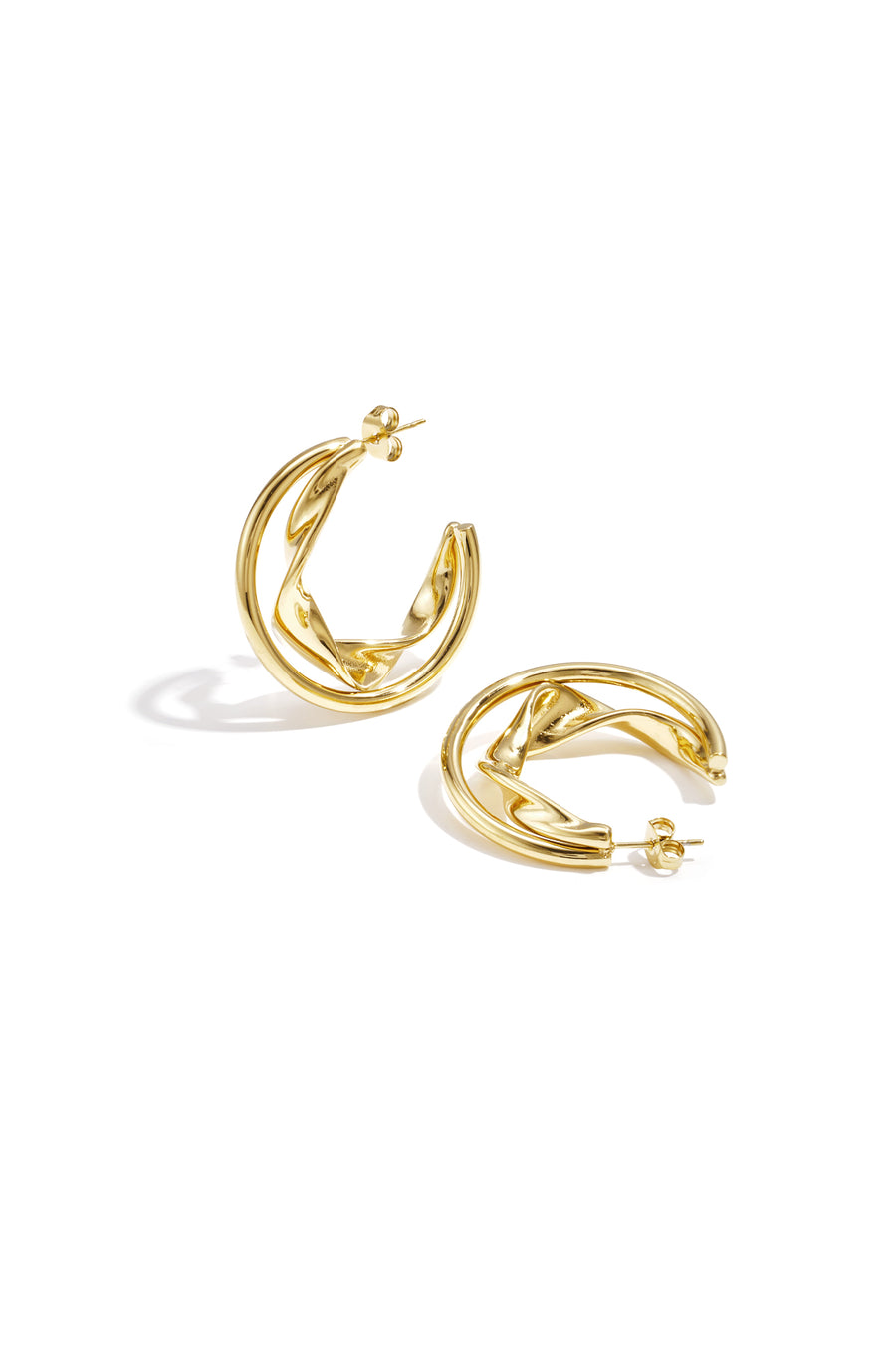 Boucles d'oreilles créoles pour femme en acier inoxydable – doré et argenté