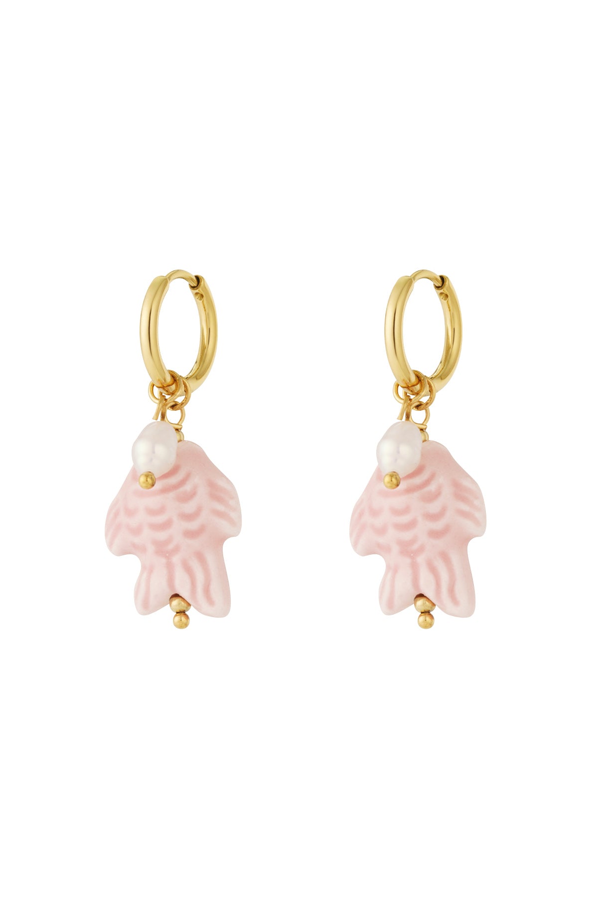 Women's Drop Earrings in Stainless Steel, Ceramic, Pearl with Ocean Details - Multiple Colors