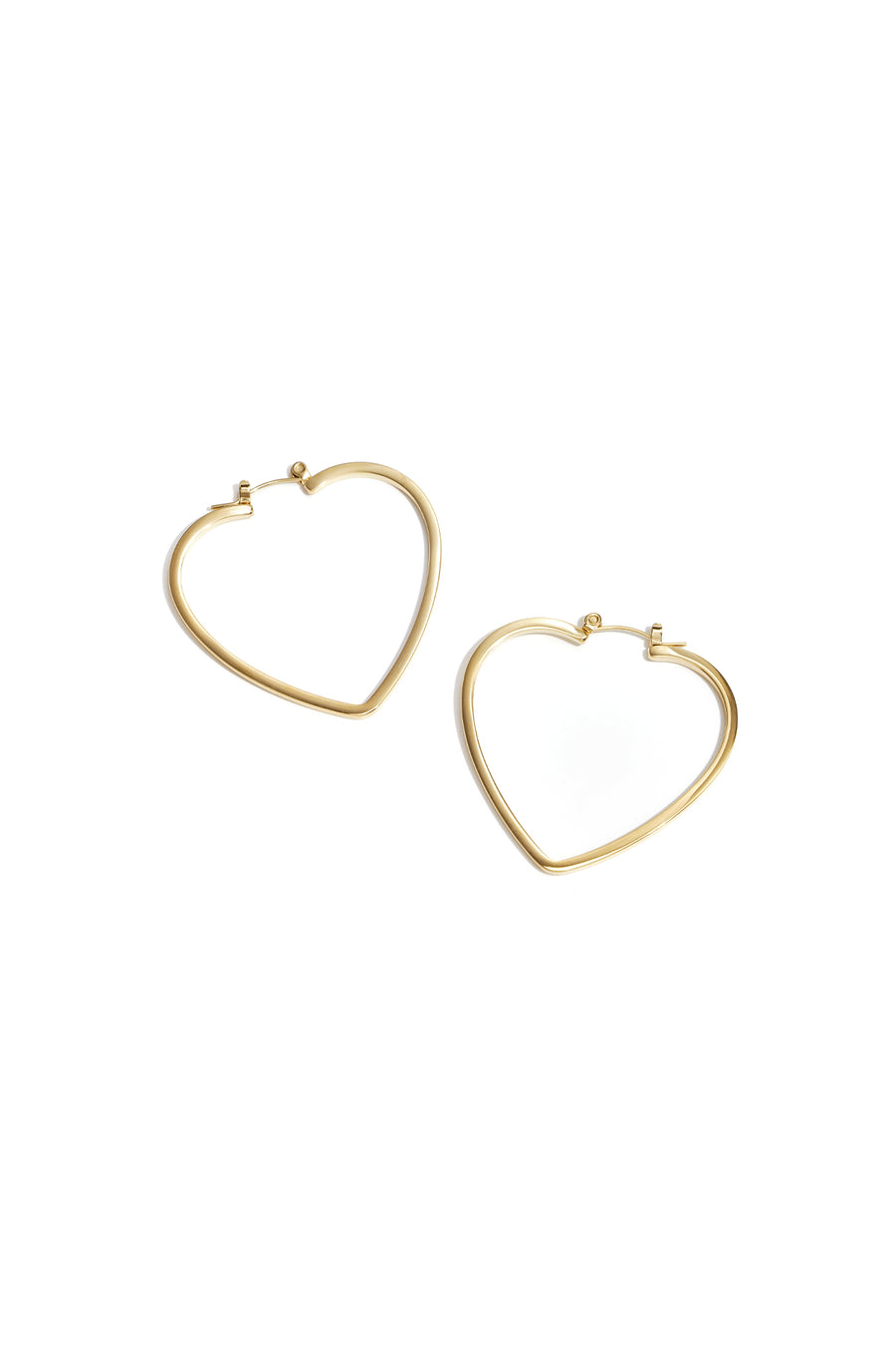 Boucles d'oreilles créoles pour femmes en acier inoxydable avec cœur – doré et argenté