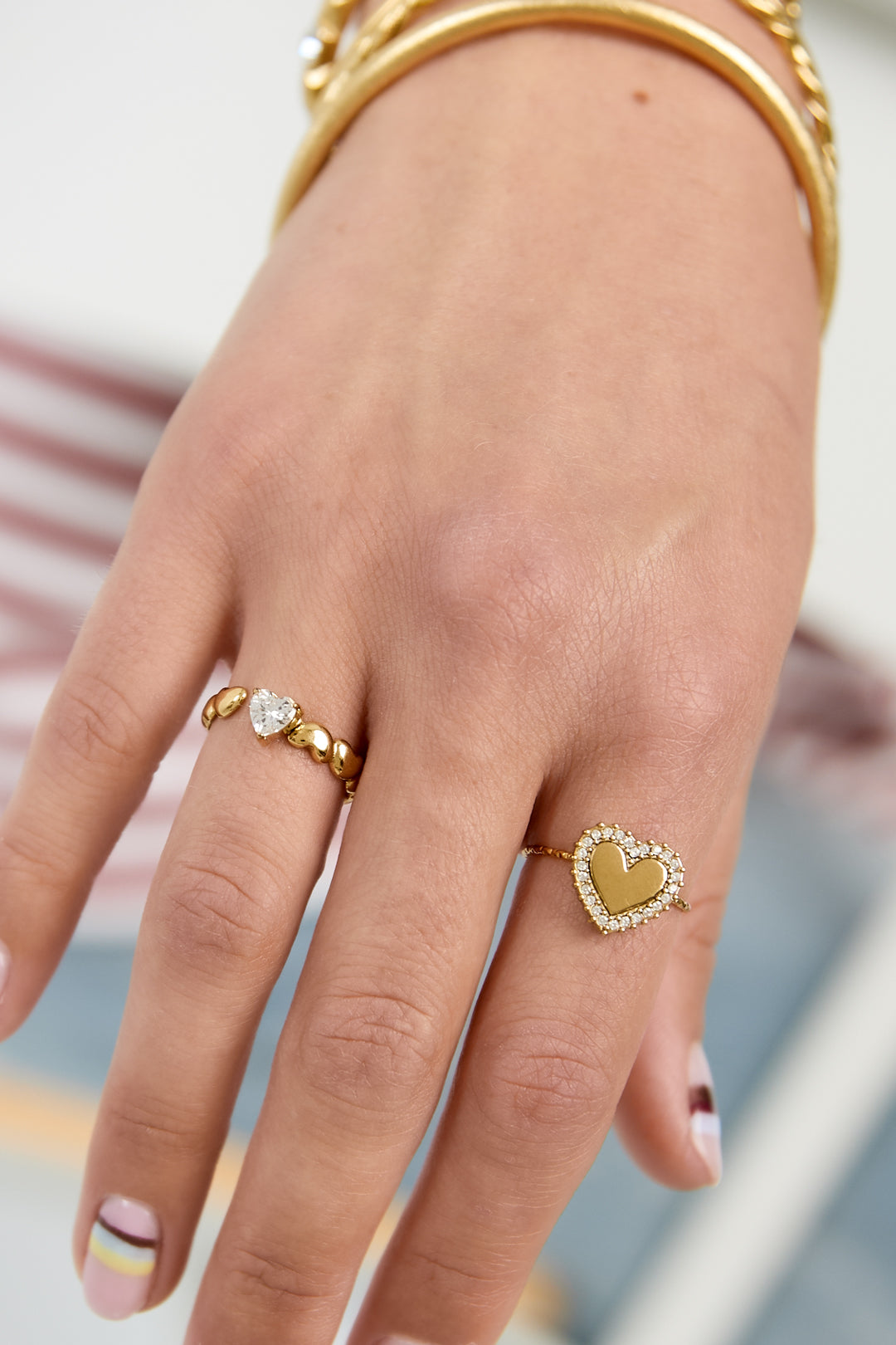 Minimalist Women's Stainless Steel Heart Ring – Gold-colored – image 2