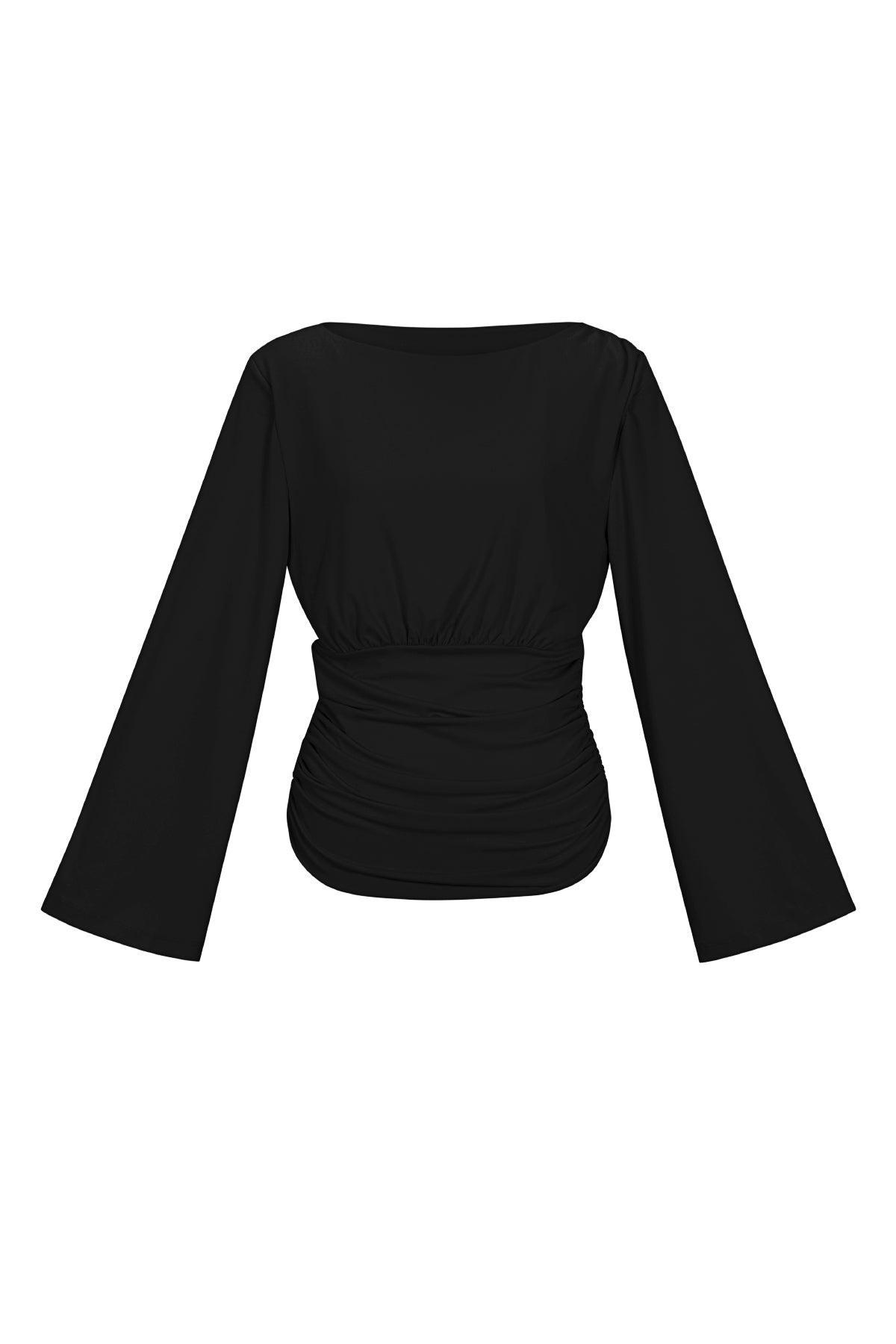 Dames elegante top met lange mouwen en boothals