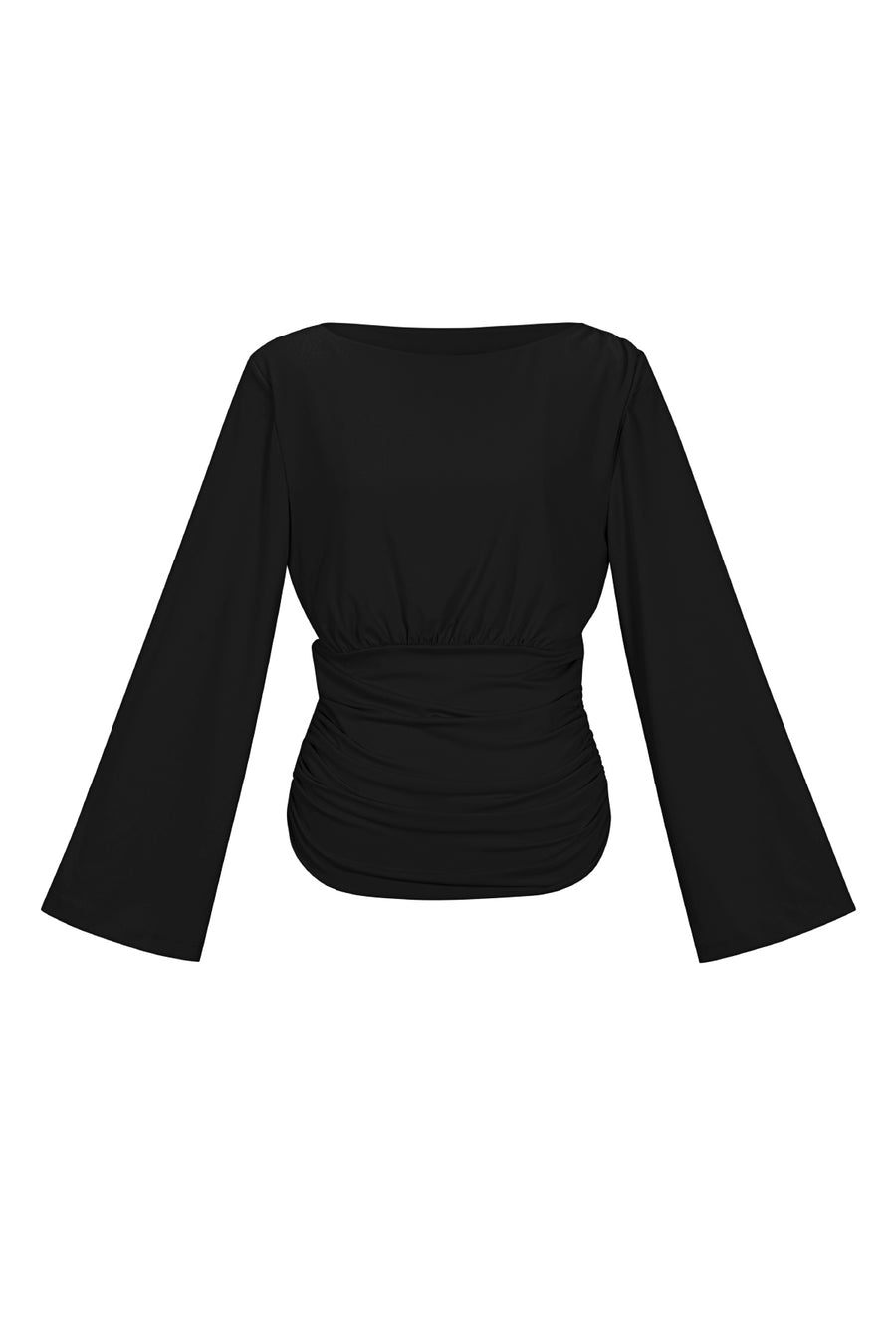 Dames elegante top met lange mouwen en boothals