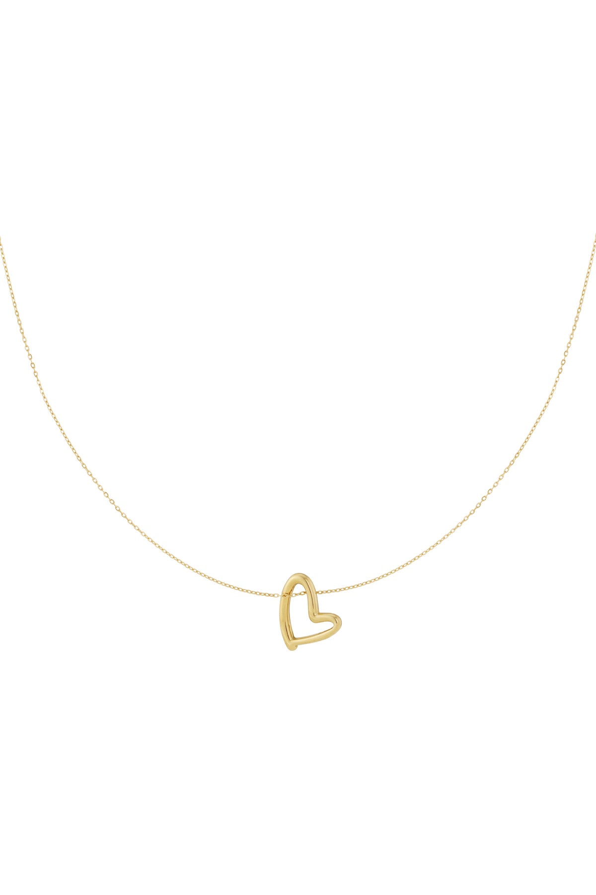 Collier pour femme en acier inoxydable avec pendentif en forme de cœur – doré et argenté
