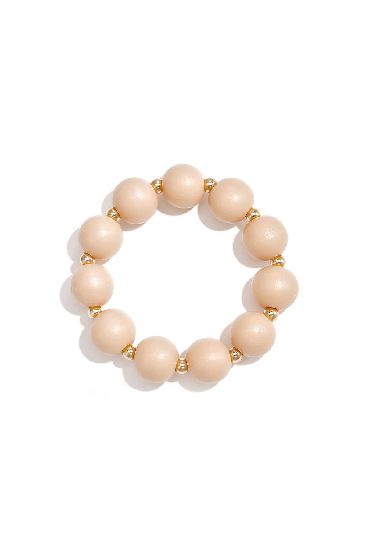 Wooden Beaded Bracelet for Women – Pink and Brown – Minimalist