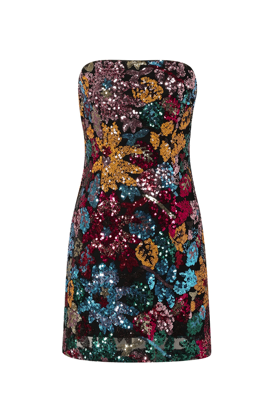 Dames strapless mini-jurk met bloemenprint