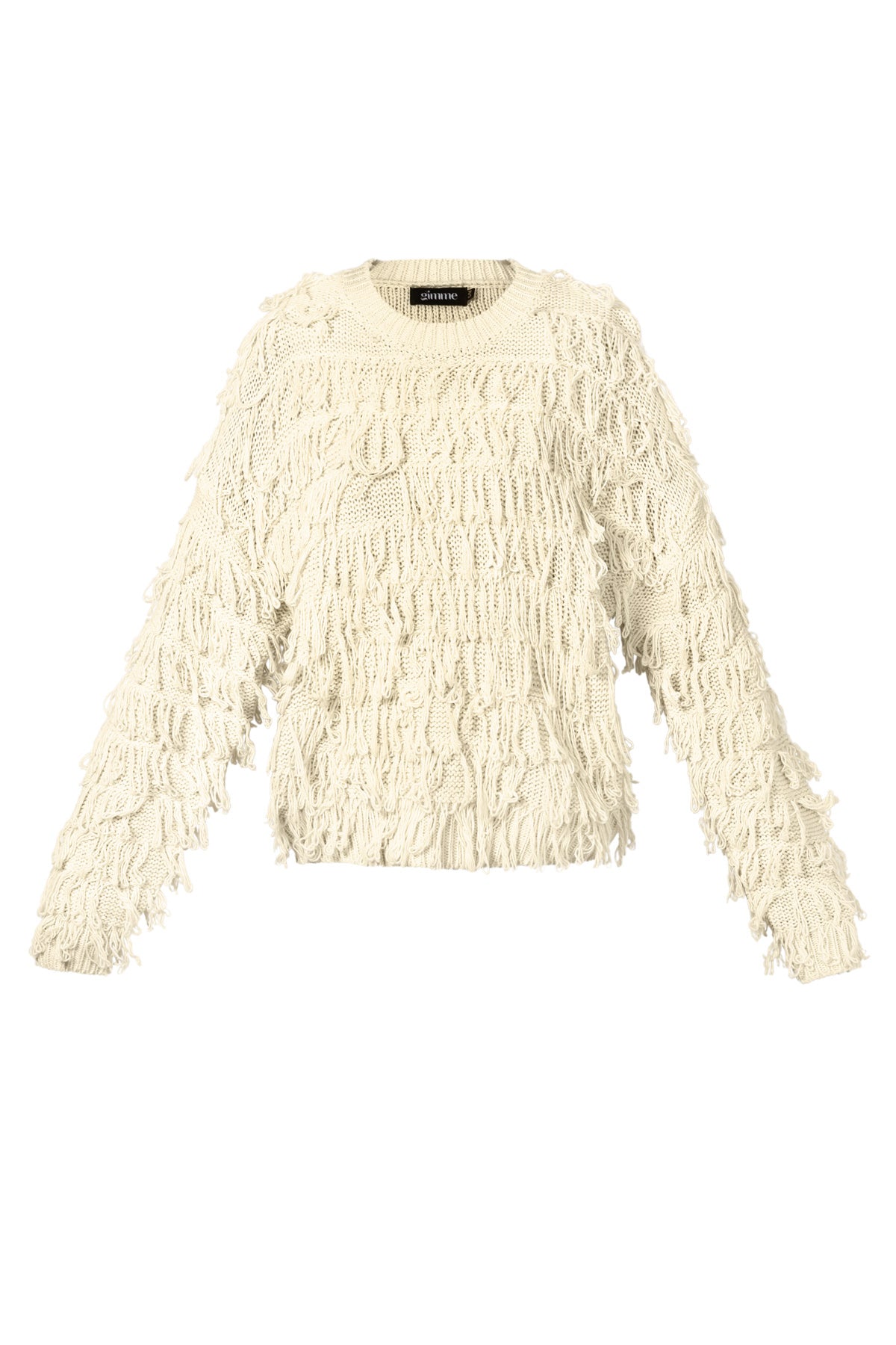 Pull tricoté pour femme avec franges