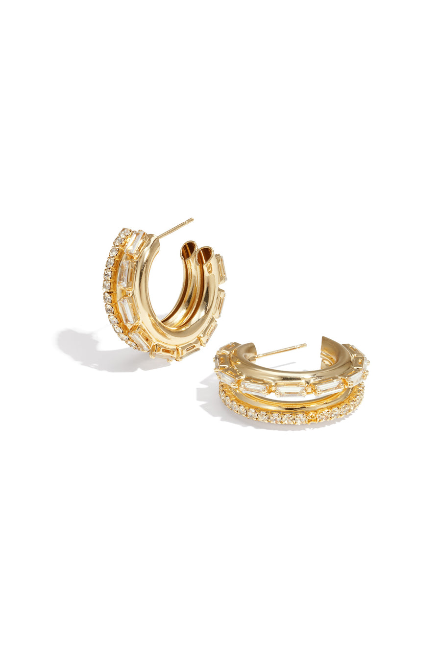 Boucles d'oreilles de soirée pour femme en fer de forme ronde – couleur or et argent