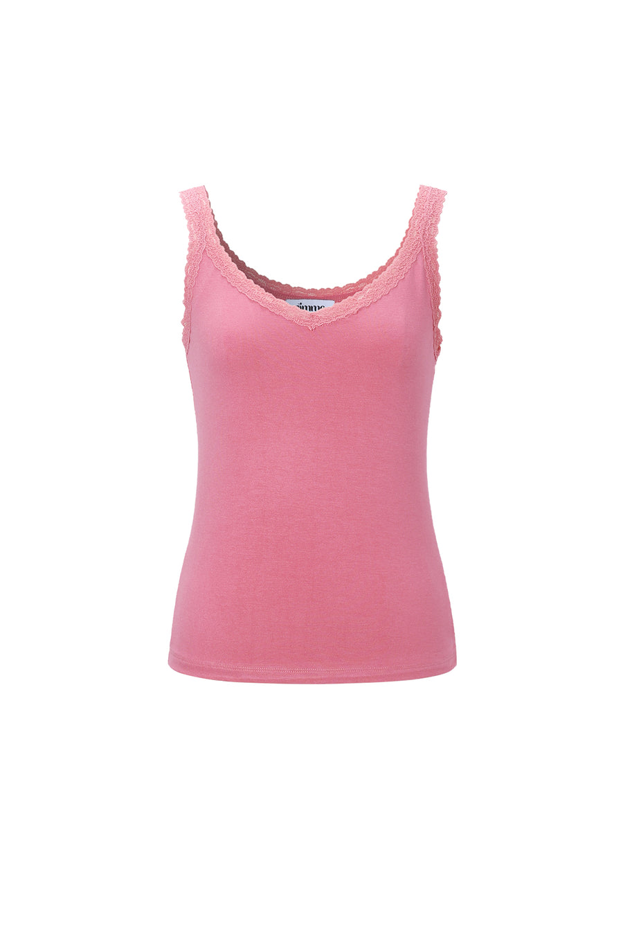 Dames basic gebreide top met kanten paneel