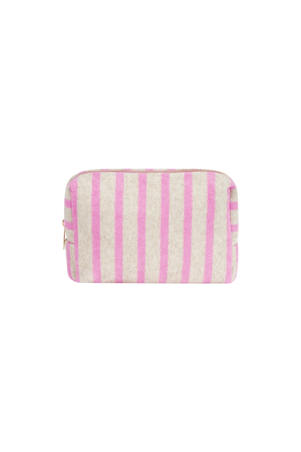 Trousse de maquillage 100 % polyester à rayures – plusieurs coloris