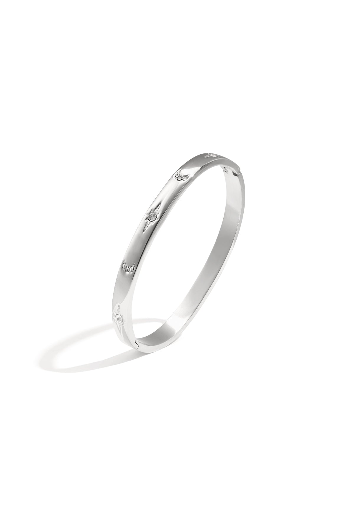 Bangle pour femme en acier inoxydable à pois – doré et argenté