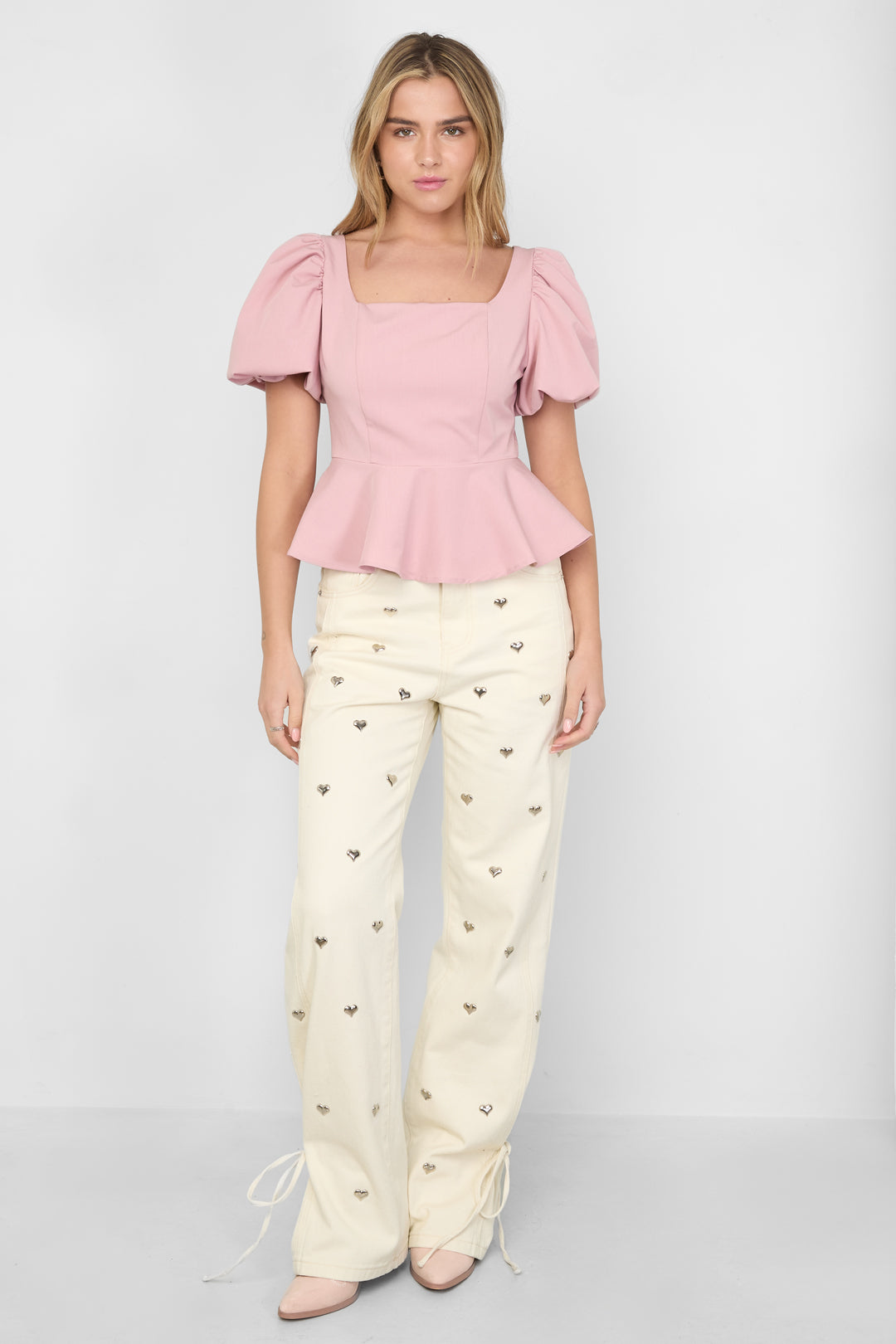 Dames Ariana top van polyester in drie effen kleuren – productfoto 6