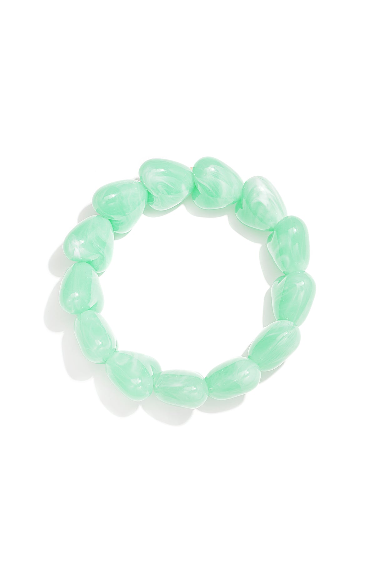 Bracelet de perles pour femmes en acrylique en forme de cœur – plusieurs couleurs