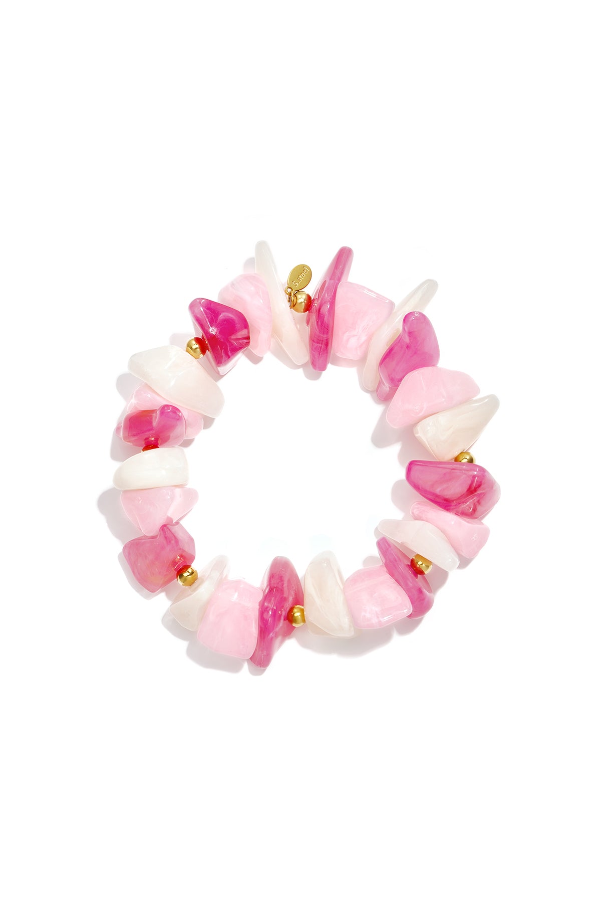 Bracelet pour femme en perles acryliques et acier inoxydable - plusieurs couleurs
