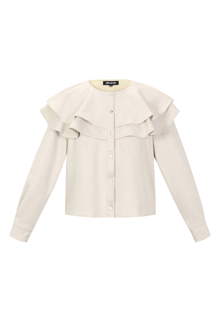 Dames blouse van polyester met rucherand