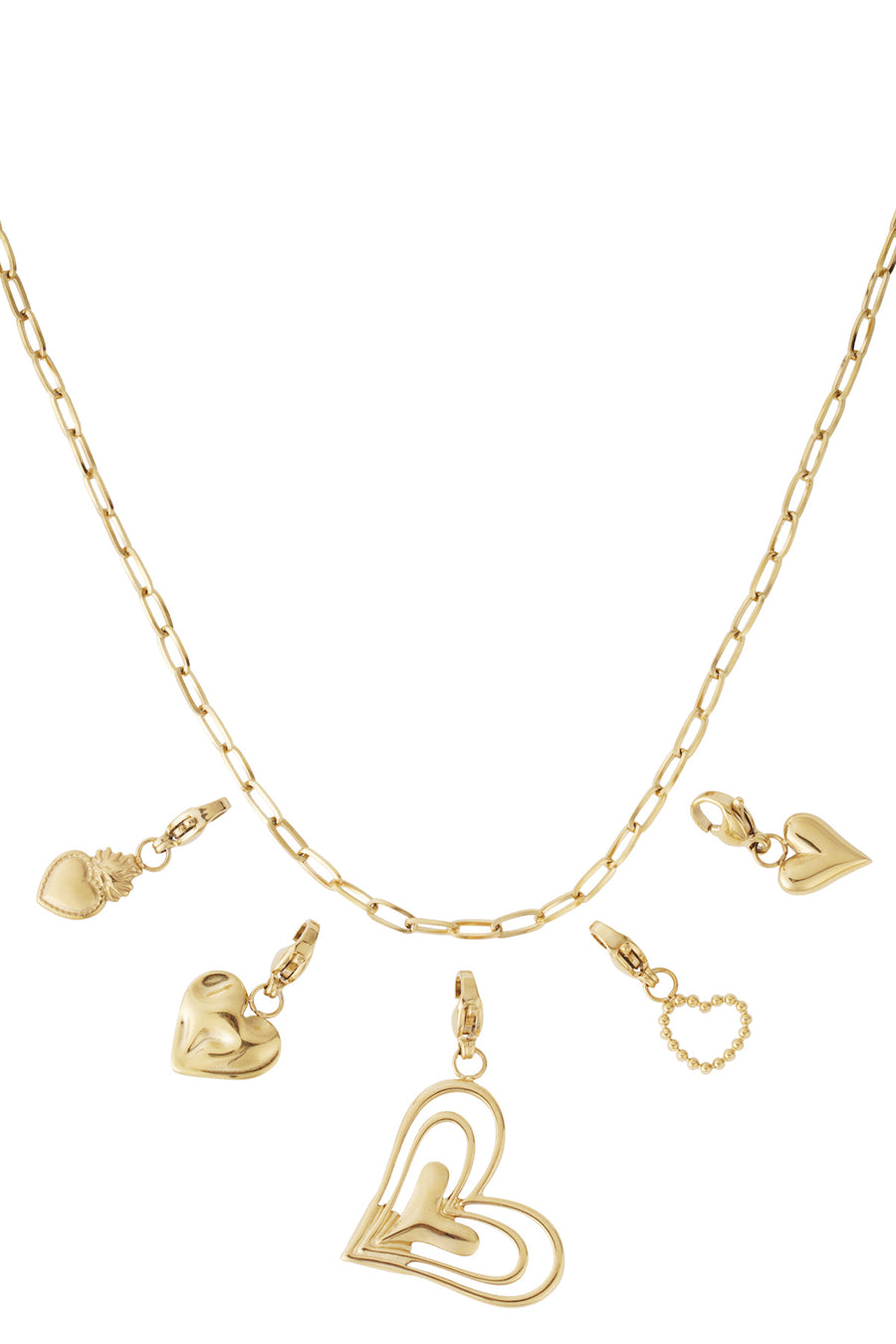 Collier en acier inoxydable pour femme avec pendentif en forme de cœur – couleur or