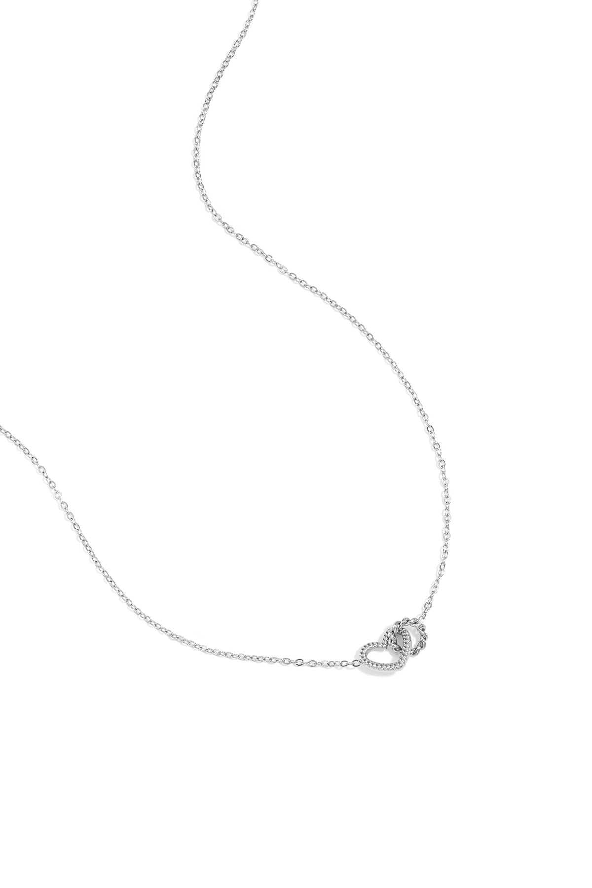 Ketting met verbonden hart bedel