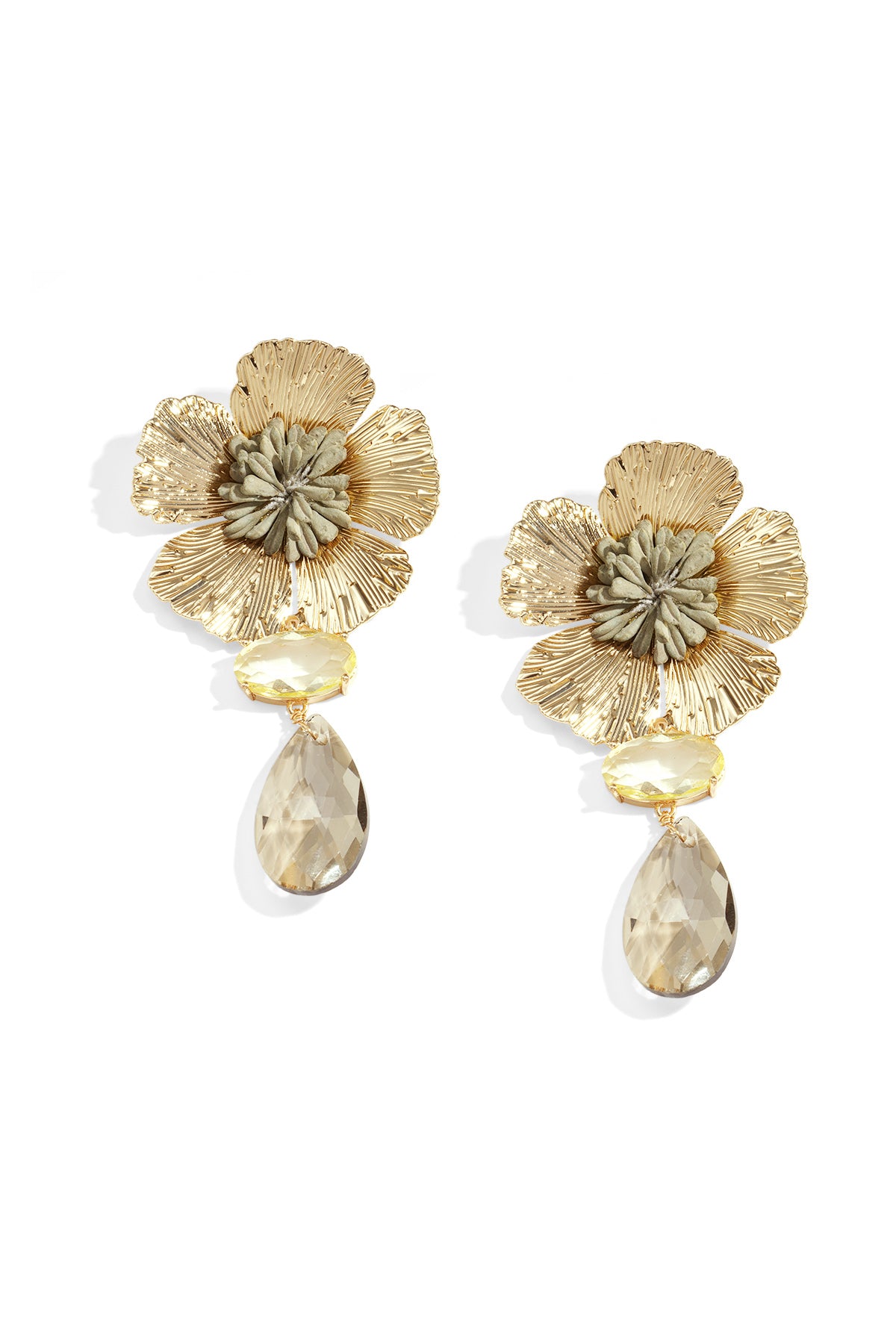 Boucles d'oreilles pendantes pour femmes en métal, résine, imitation zircon, verre avec motif floral – photo 7