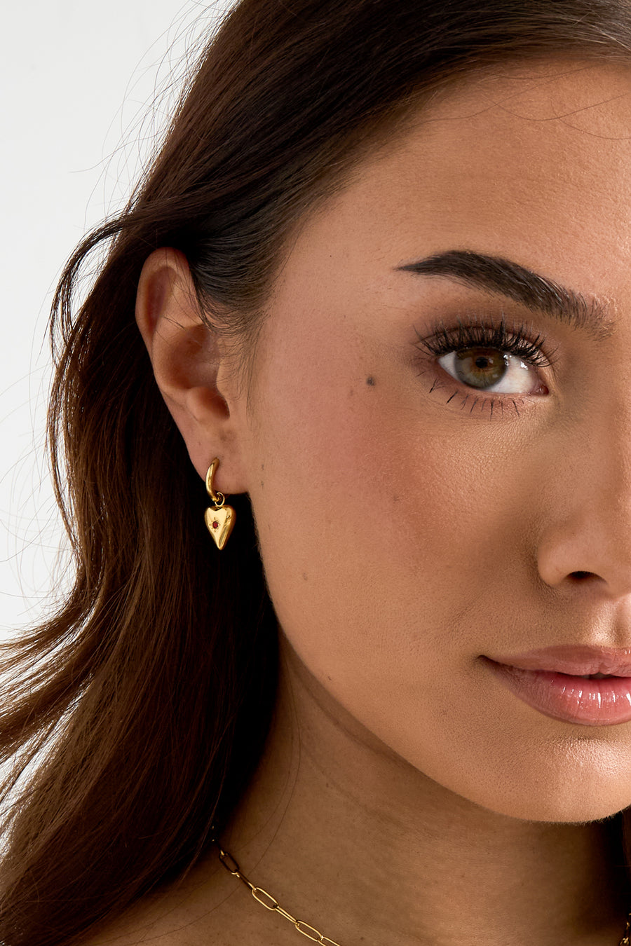 Boucles d'oreilles pendantes en acier inoxydable en forme de cœur pour femme – plusieurs couleurs