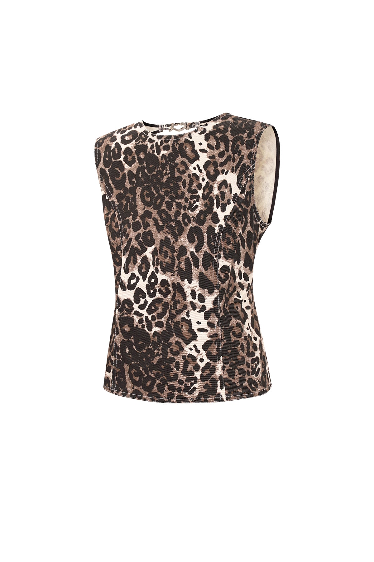 Débardeur femme imprimé léopard – marron – photo 6