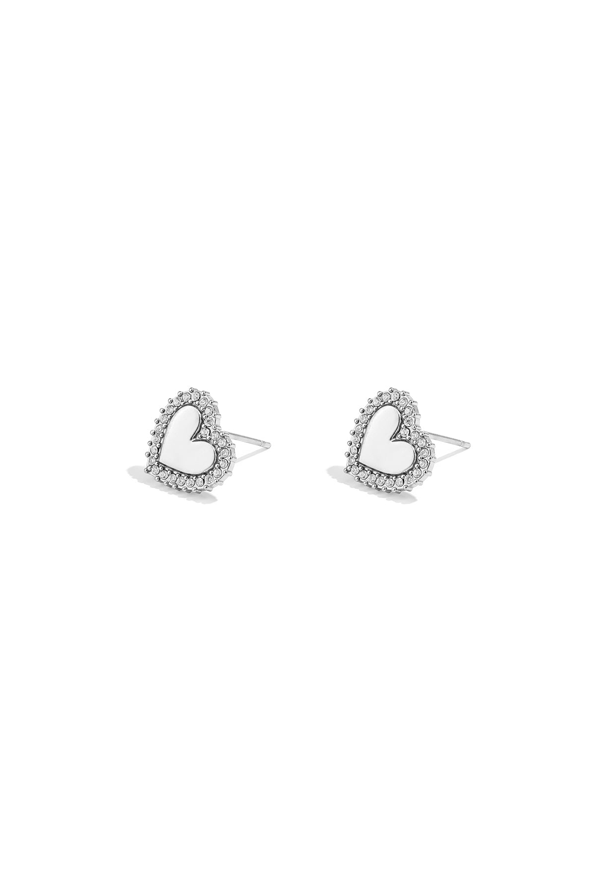 Puces d'oreilles pour femme en acier inoxydable avec cœur – dorées et argentées