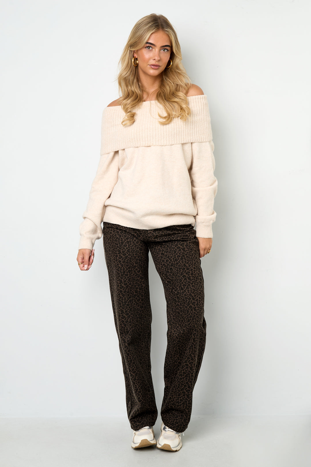 Dames elegante off-shoulder trui van polyester – productfoto 5