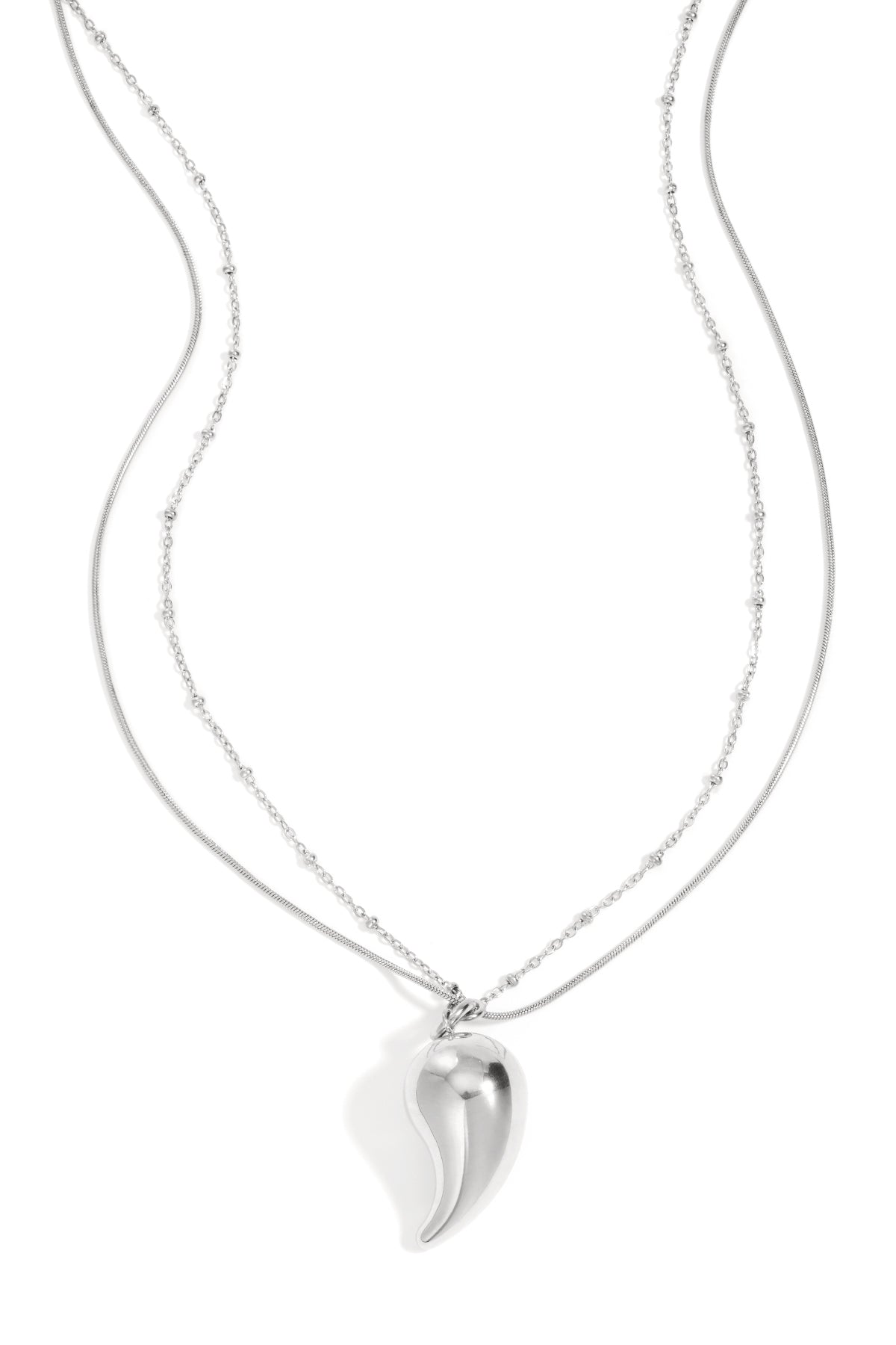 Collier pendentif goutte en acier inoxydable 304 pour femme – doré et argenté