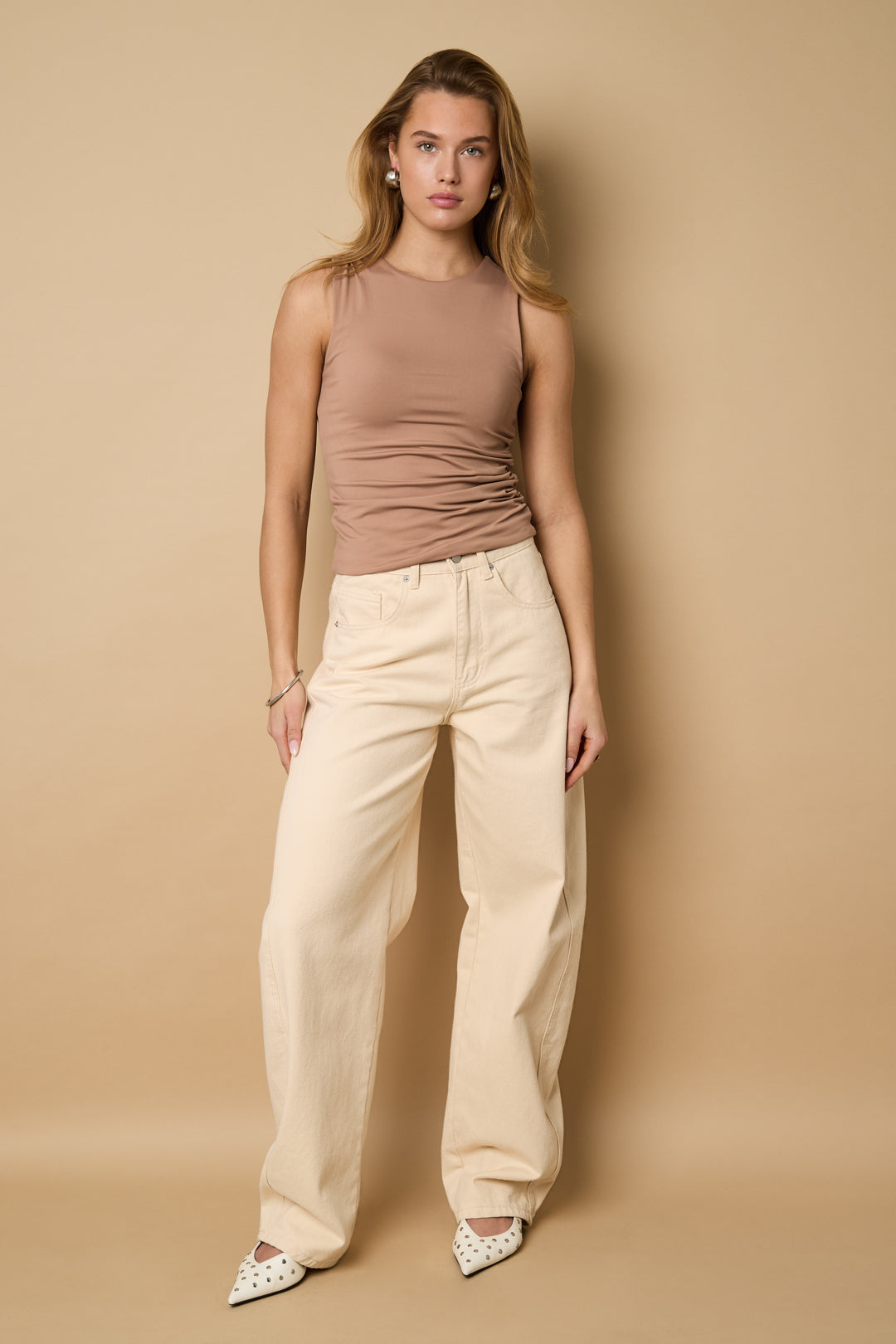 Dames Basic Scrunch top van nylon – productfoto 5