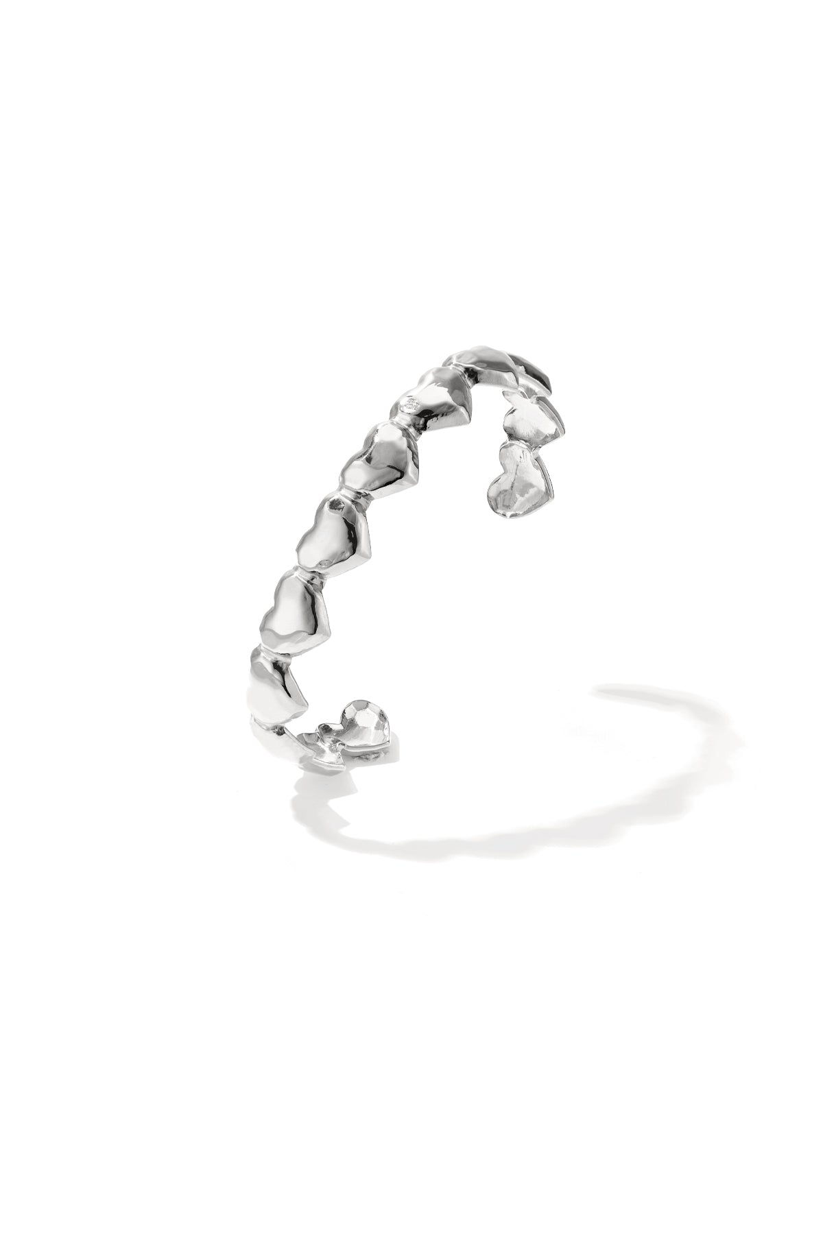 Bracelet jonc pour femme en acier inoxydable avec cœur – doré