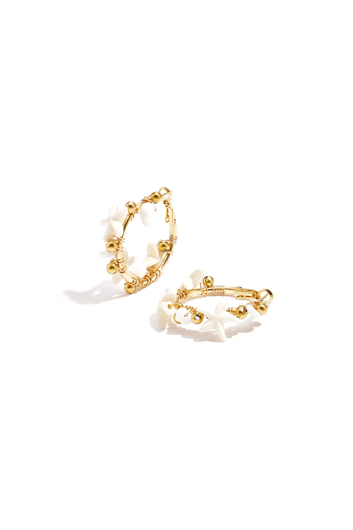 Boucles d'oreilles créoles pour femmes en acier inoxydable avec motif étoile de mer – plusieurs couleurs