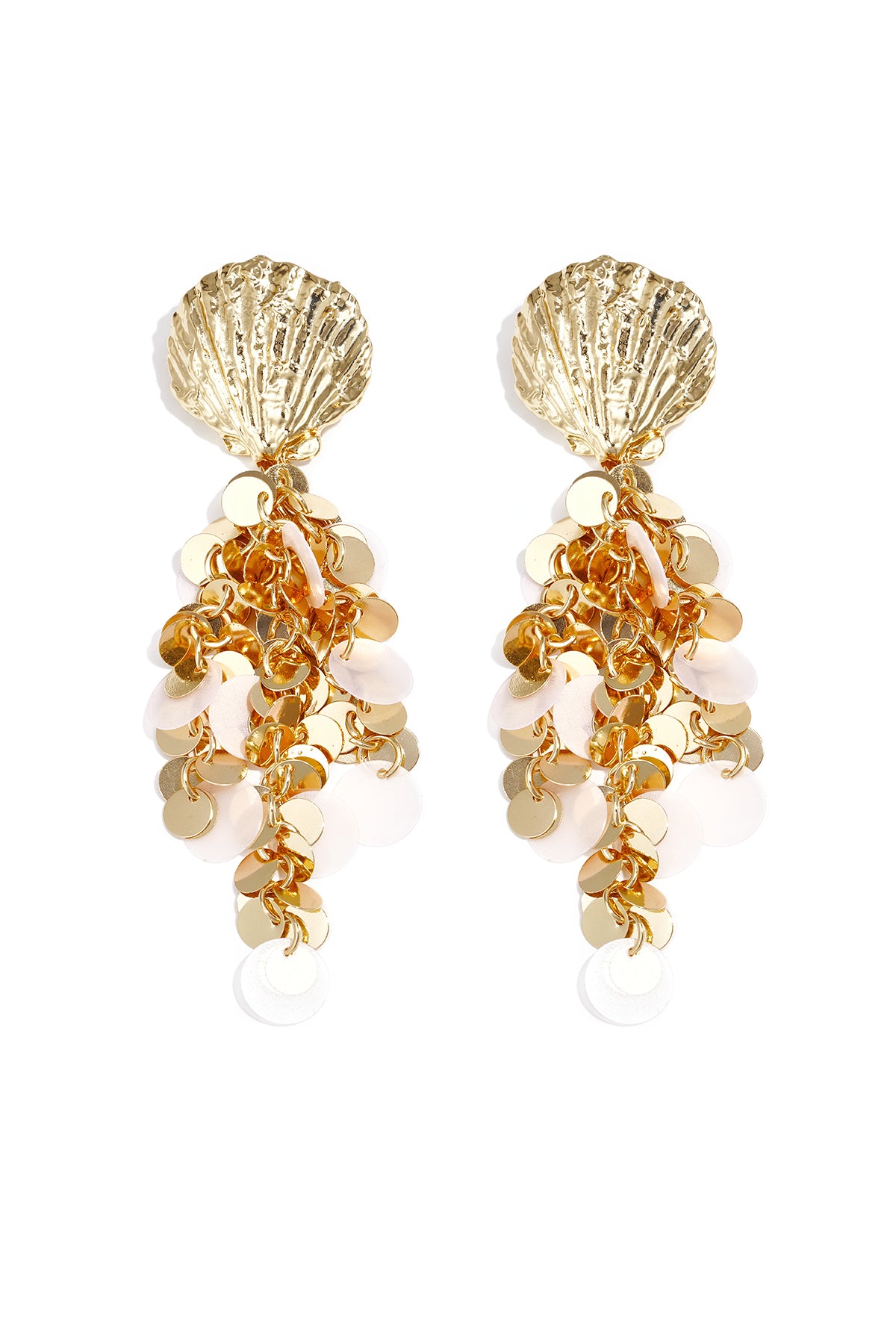 Boucles d'oreilles pendantes en alliage de métal avec motif coquillage pour femmes – plusieurs coloris