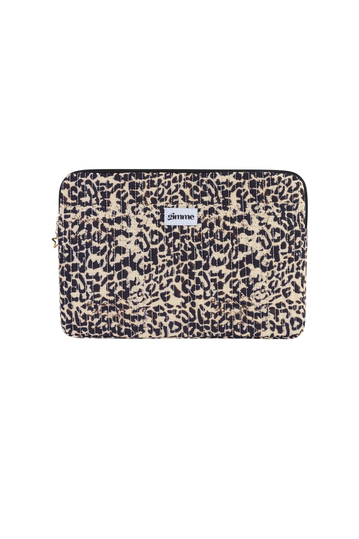 Laptophoes 13 inch met zwarte luipaardprint