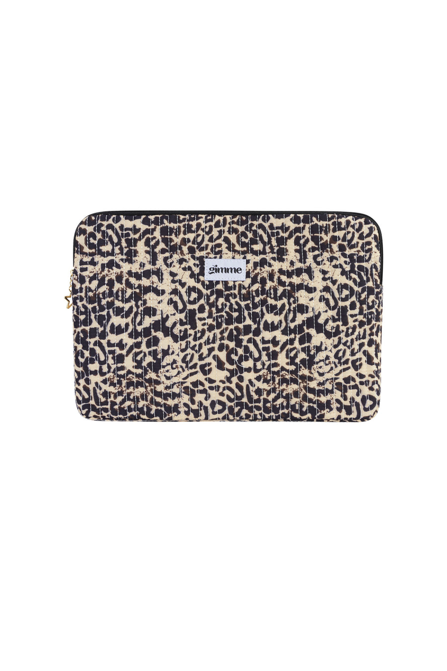 Laptophoes 13 inch met zwarte luipaardprint