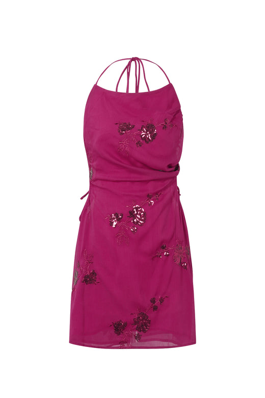 Robe femme à imprimé floral et broderies