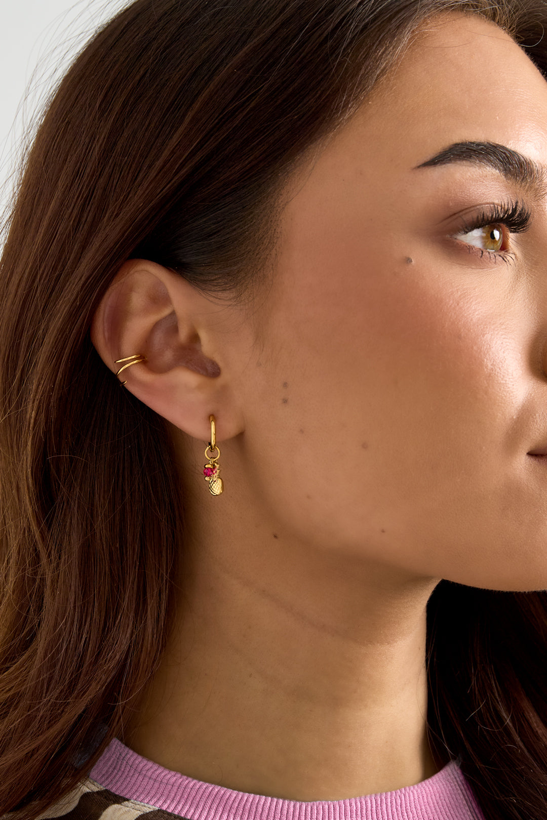 Earcuff Spiral Gold Goud kleur Stainless Steel