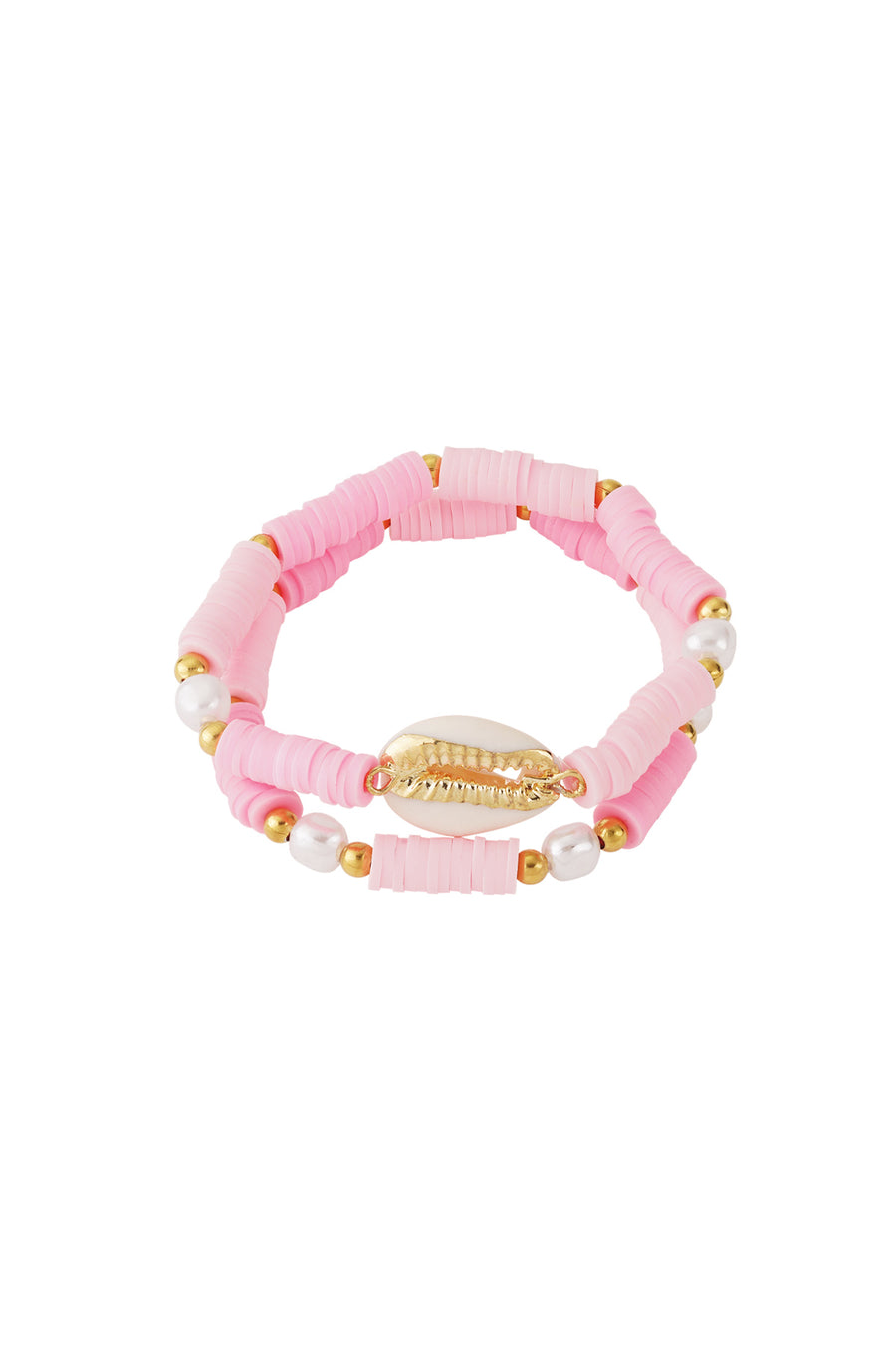 Bracelet de perles pour femmes en argile polymère, acier inoxydable, perle d'imitation, coquillage