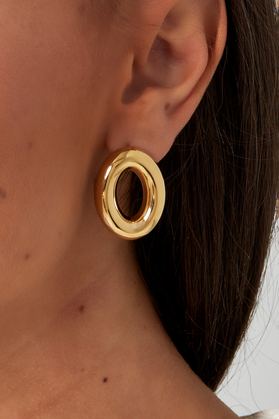 Puces d'oreilles pour femmes en acier inoxydable, forme organique – doré