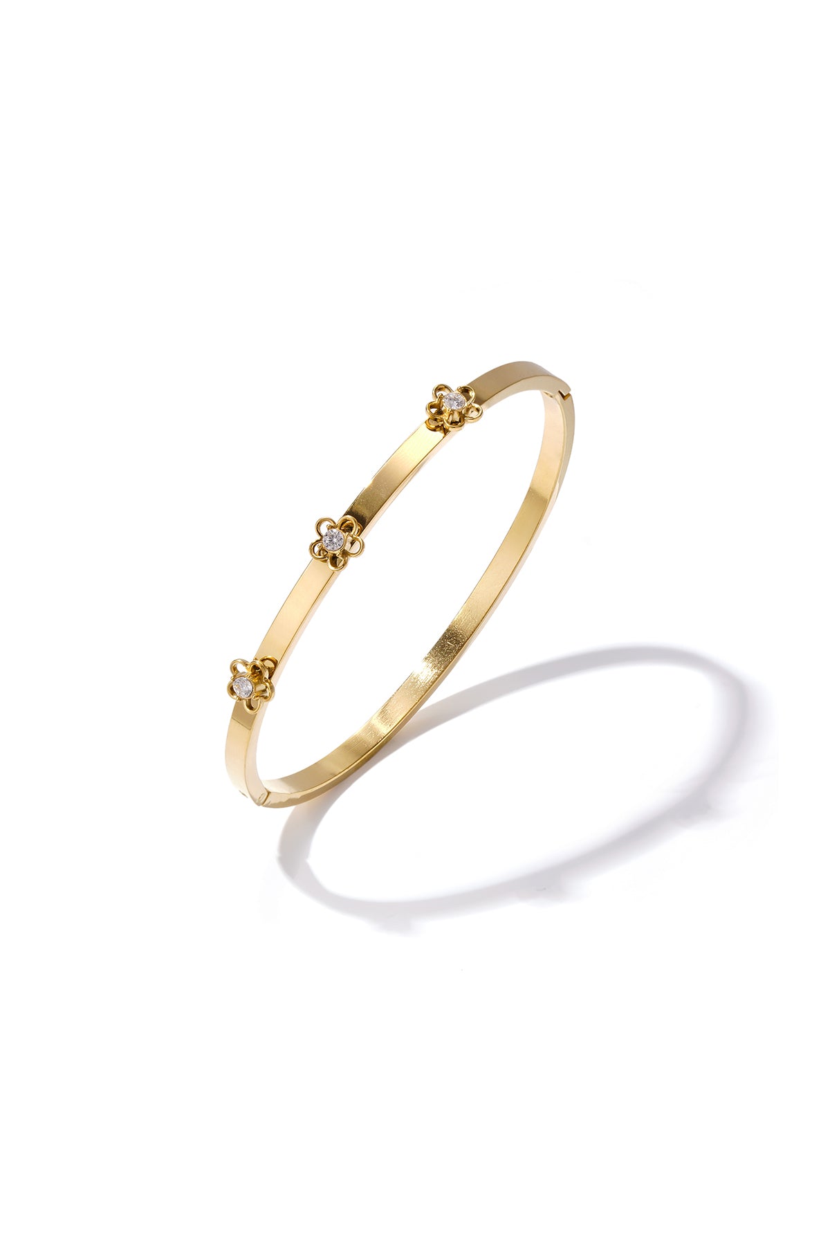 Bangle met bloemdetail en Rhinestone