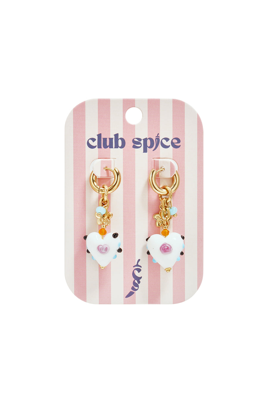Boucles d'oreilles pendantes en perles pour femme en acier inoxydable avec cœur – blanc