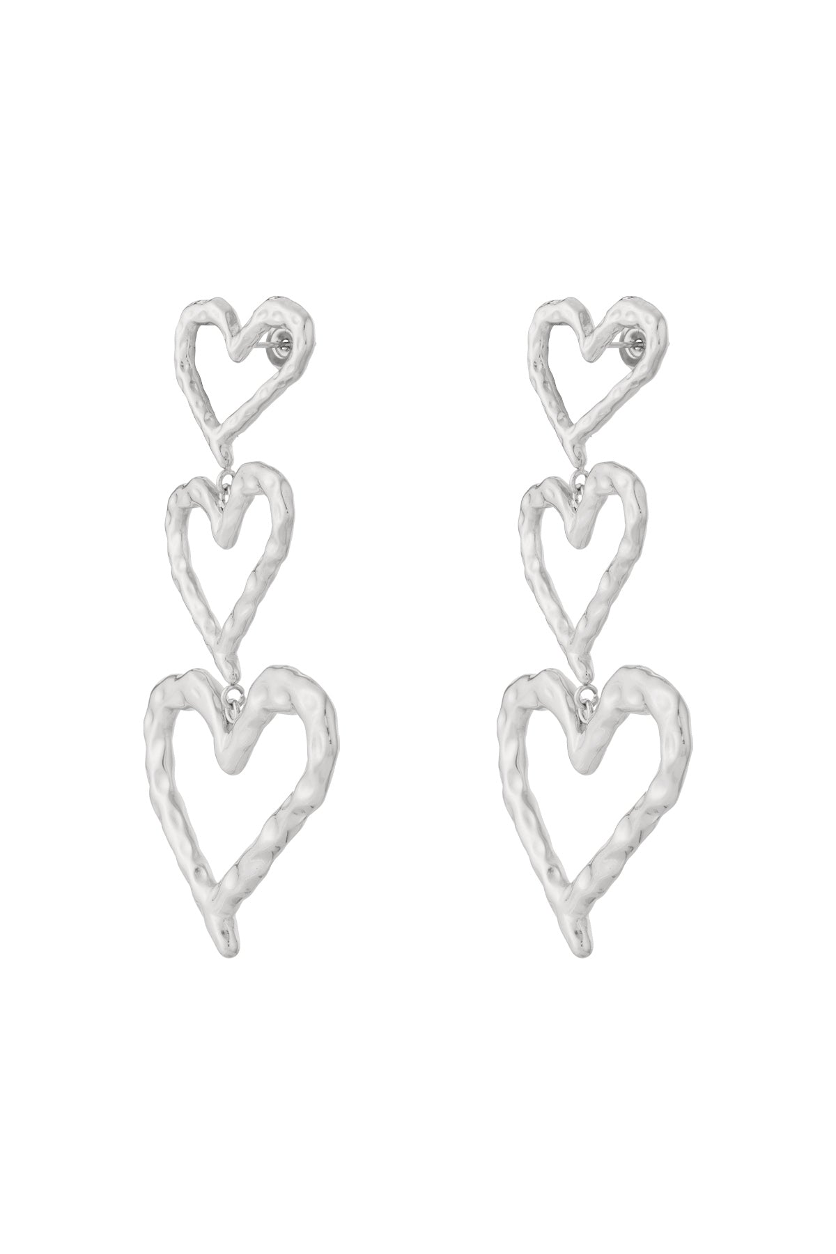 Stainless Steel Heart-Shaped Drop Earrings for Women – Gold-Plated