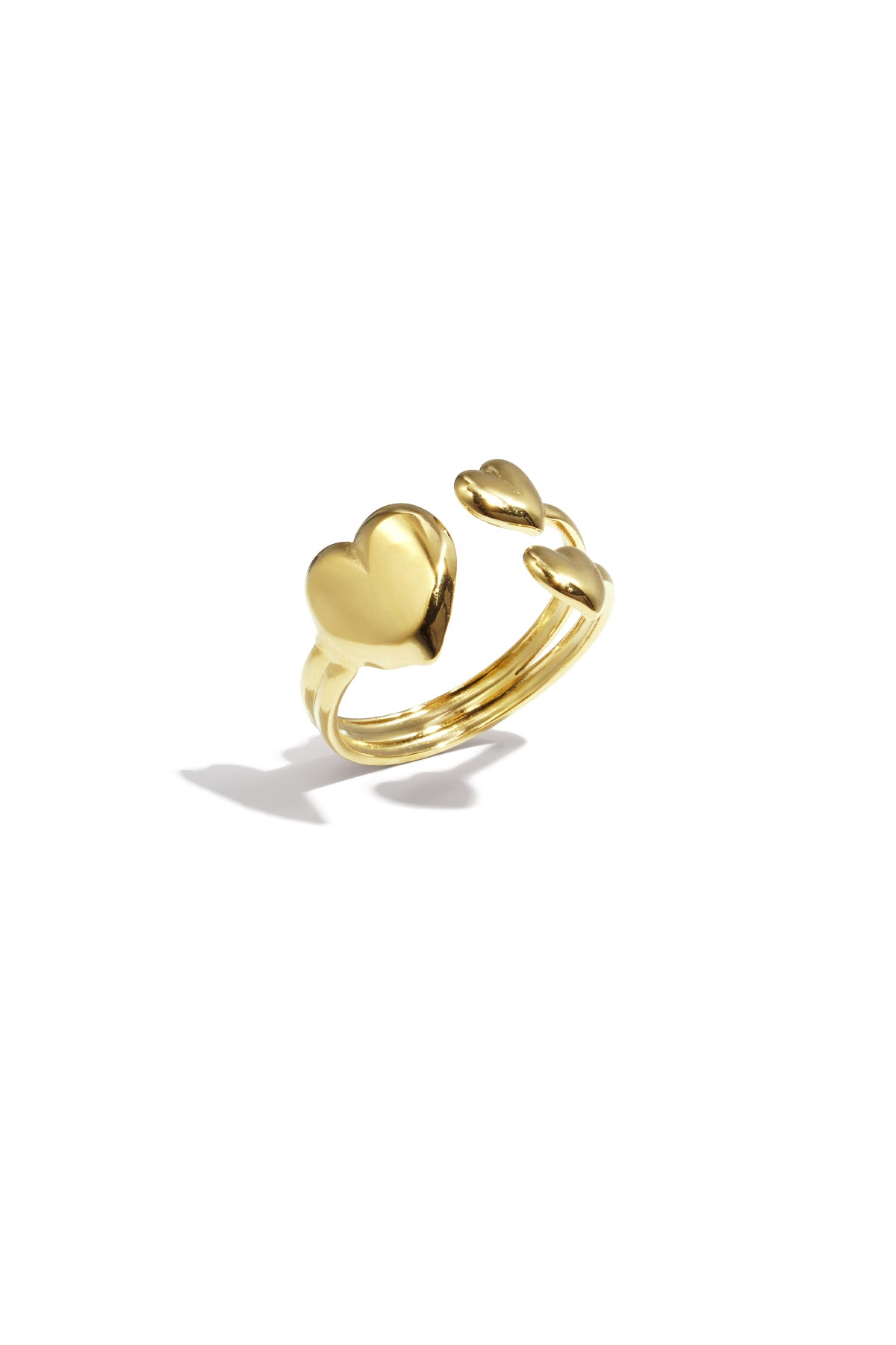 Minimalist Stainless Steel Women's Heart Ring – Gold Tone