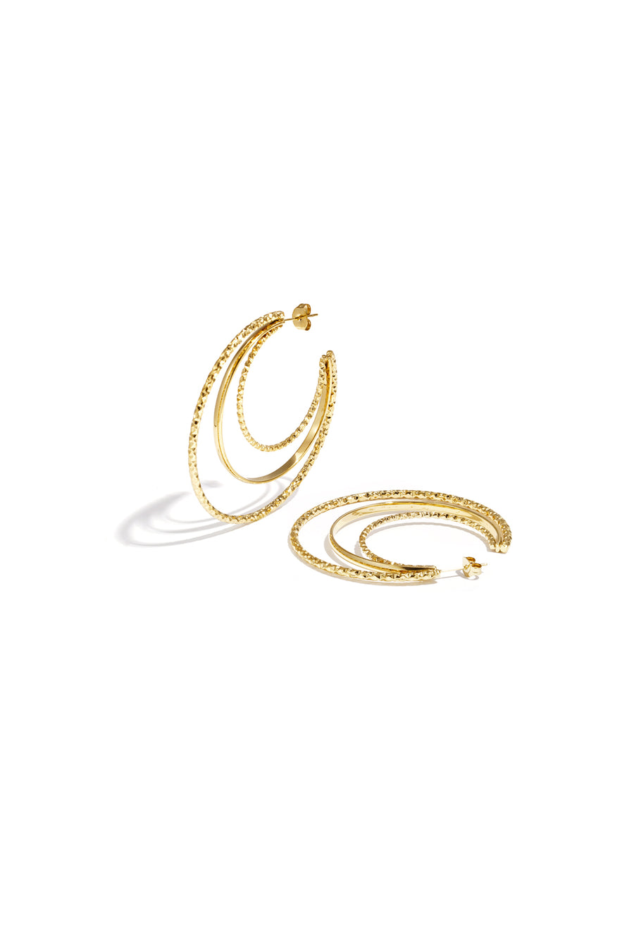 Women's Round Stainless Steel Hoop Earrings – Gold and Silver Tone