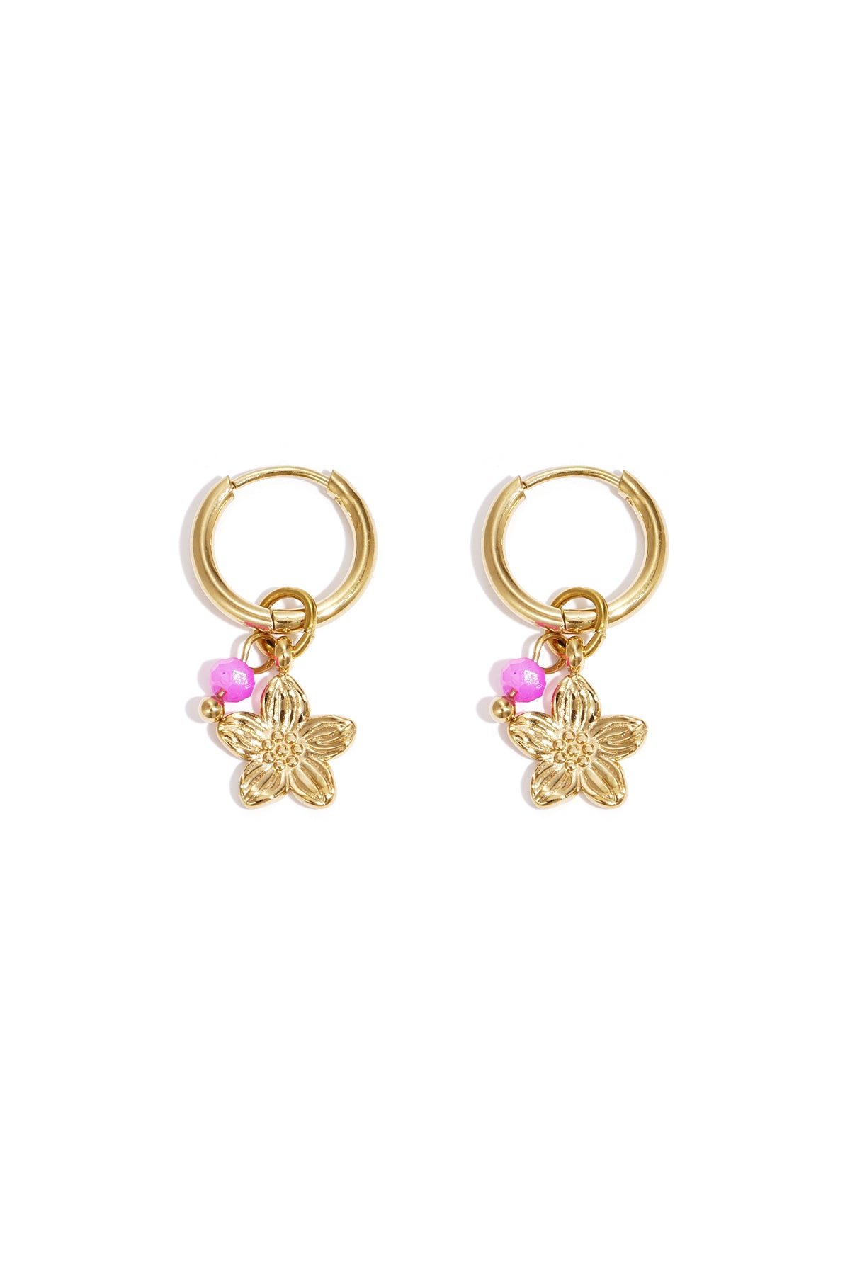 Boucles d'oreilles pendantes pour femme en acier inoxydable, perle d'imitation à motif floral