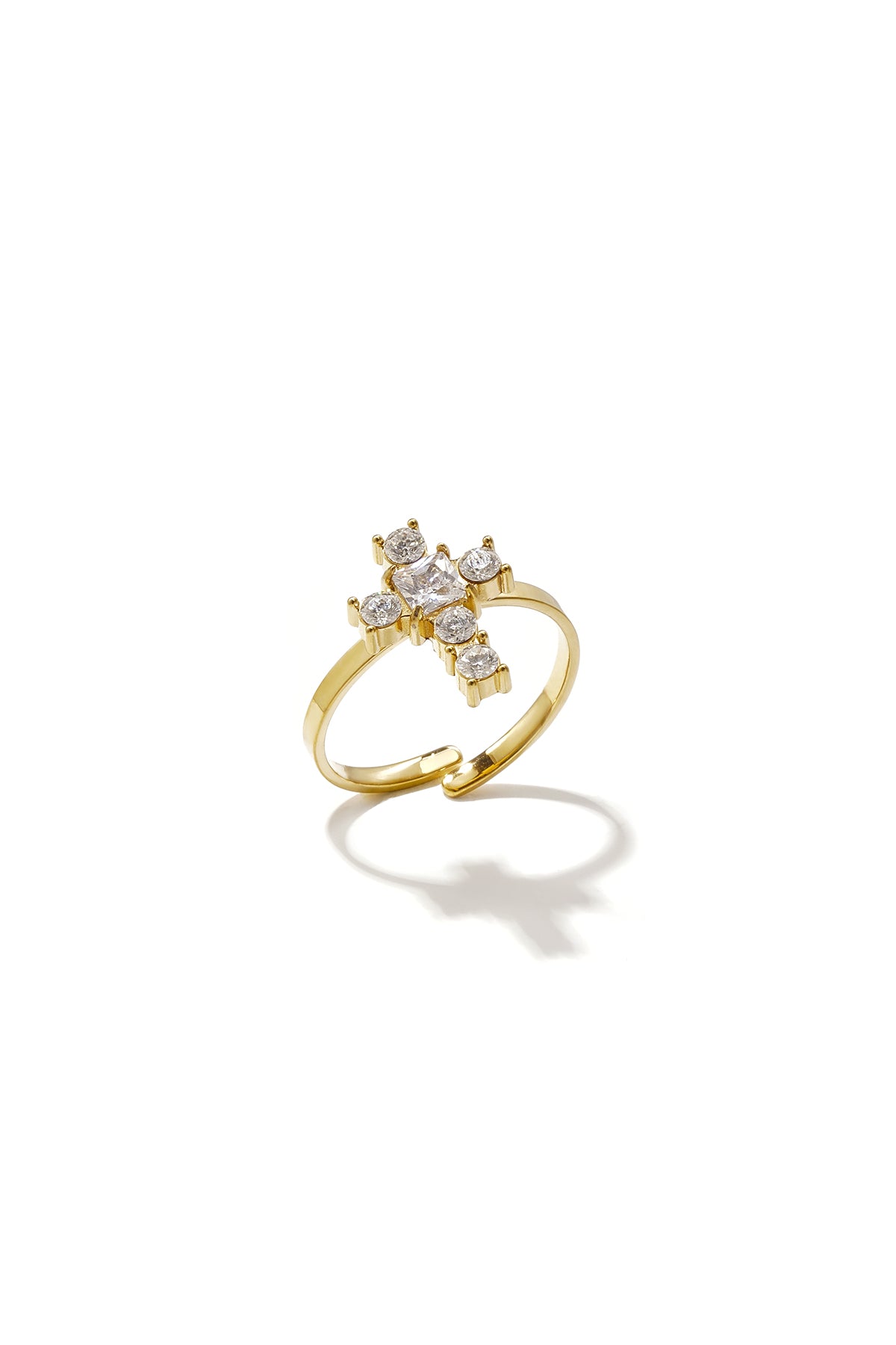 Minimalist Stainless Steel Cross Ring for Women – Gold and Silver Tone