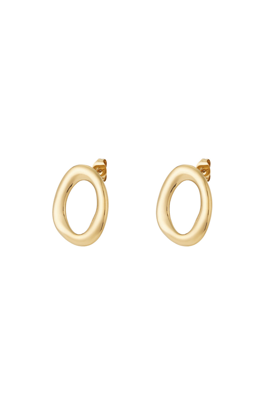 Puces d'oreilles pour femmes en acier inoxydable forme organique – couleur or