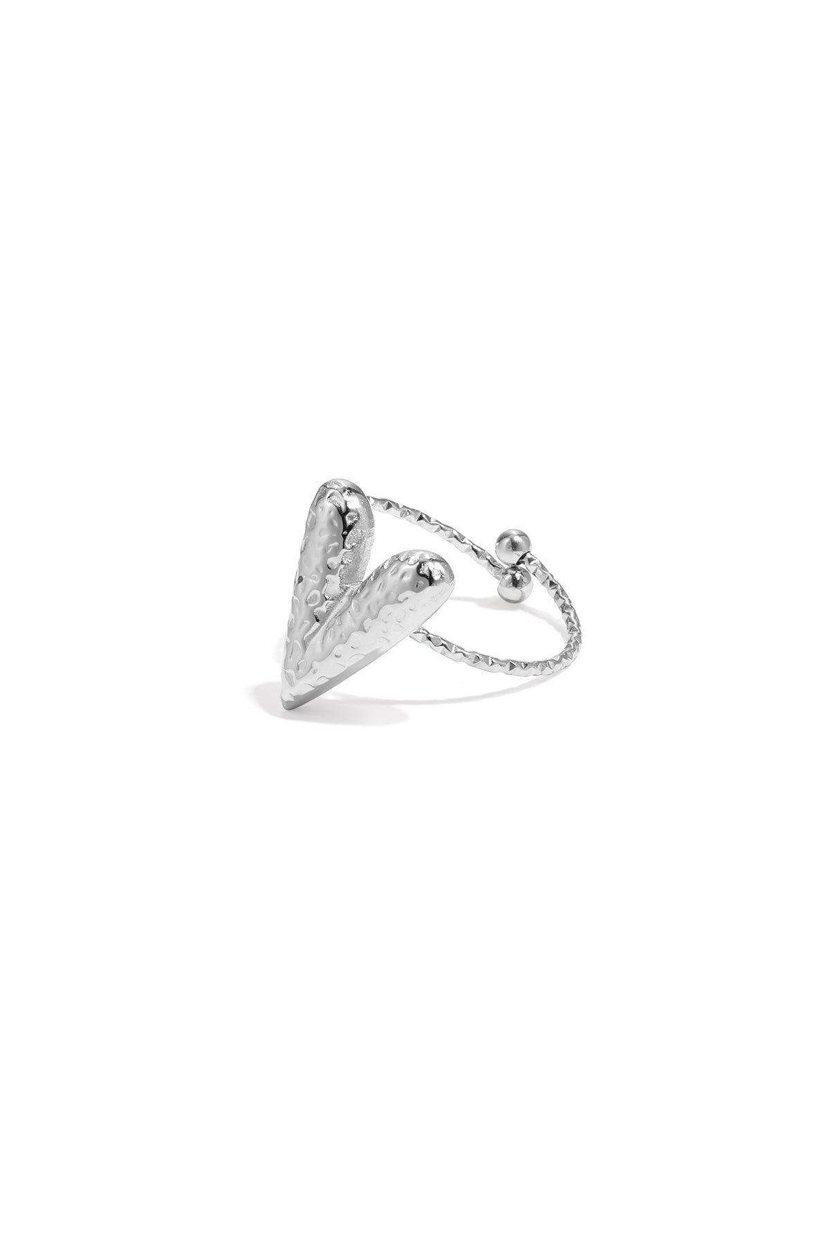 Bague tendance pour femme en acier inoxydable avec cœur – couleur or