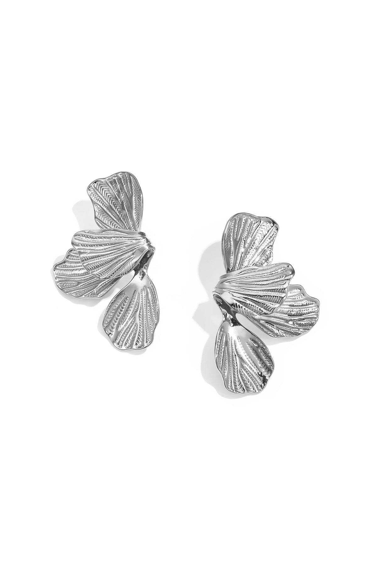 Boucles d'oreilles pendantes en acier inoxydable pour femmes avec motif floral – couleur or